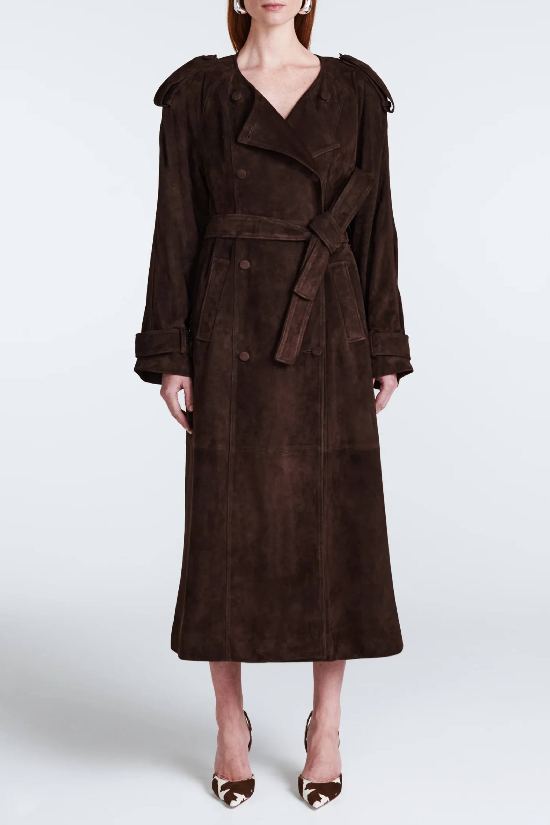 Klarissa Suede Trench Espresso