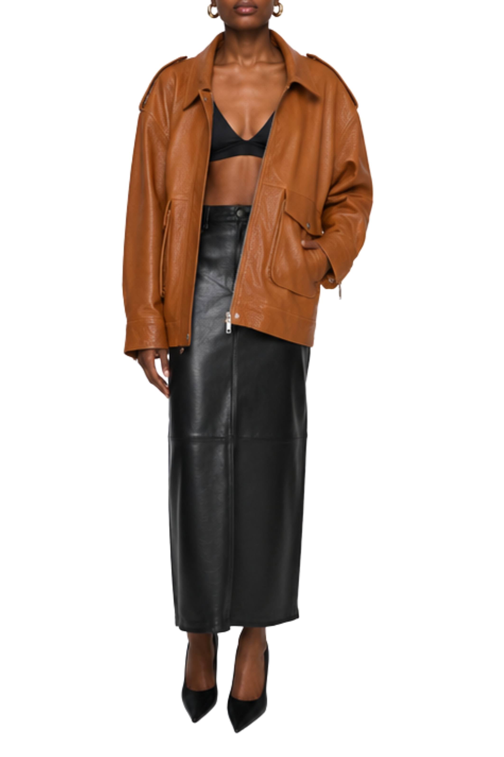 Opal Leather Jacket cognac