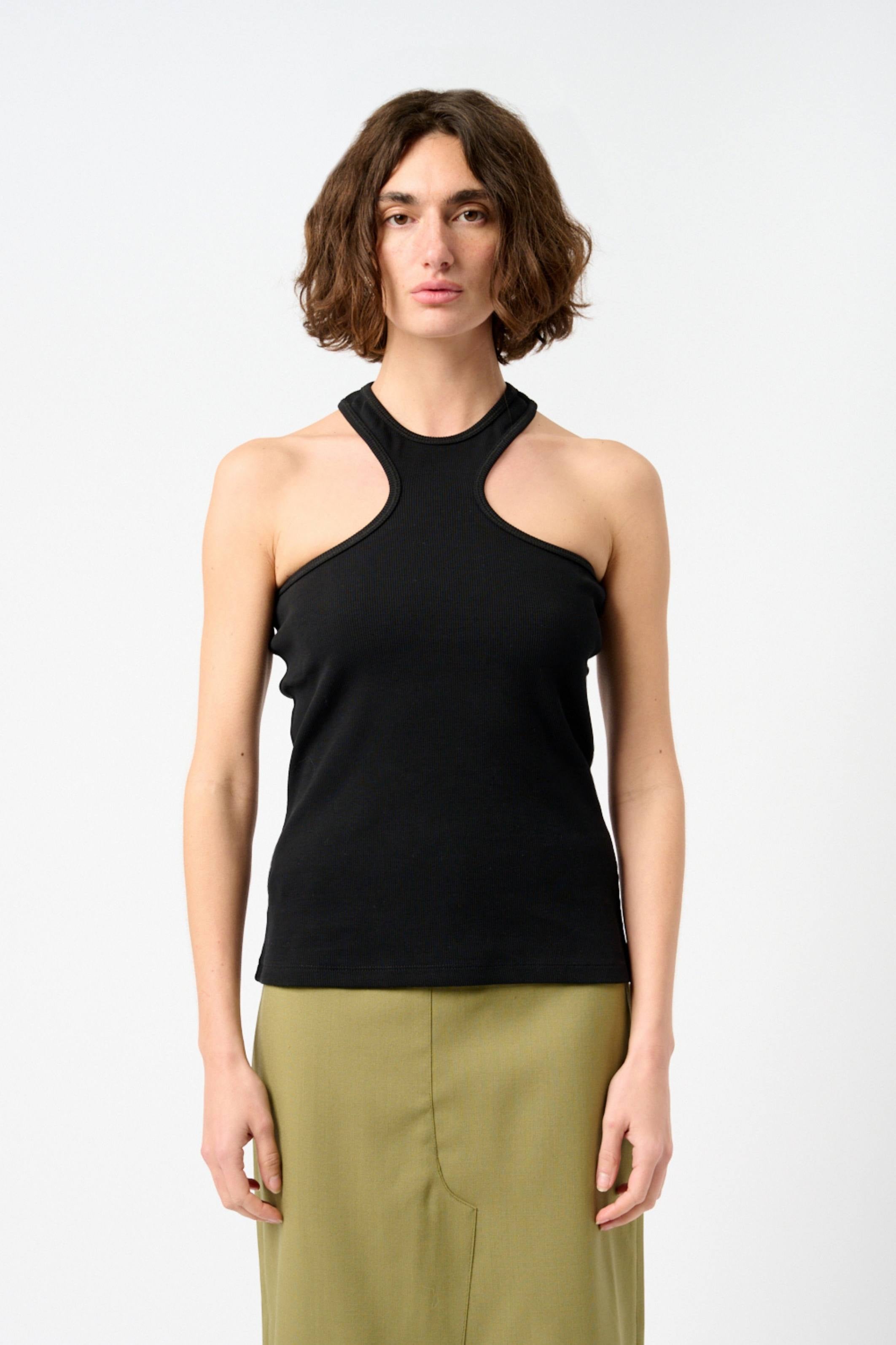 Ribbed Stretch-Cotton Jersey Tank-Bessette-Bessette