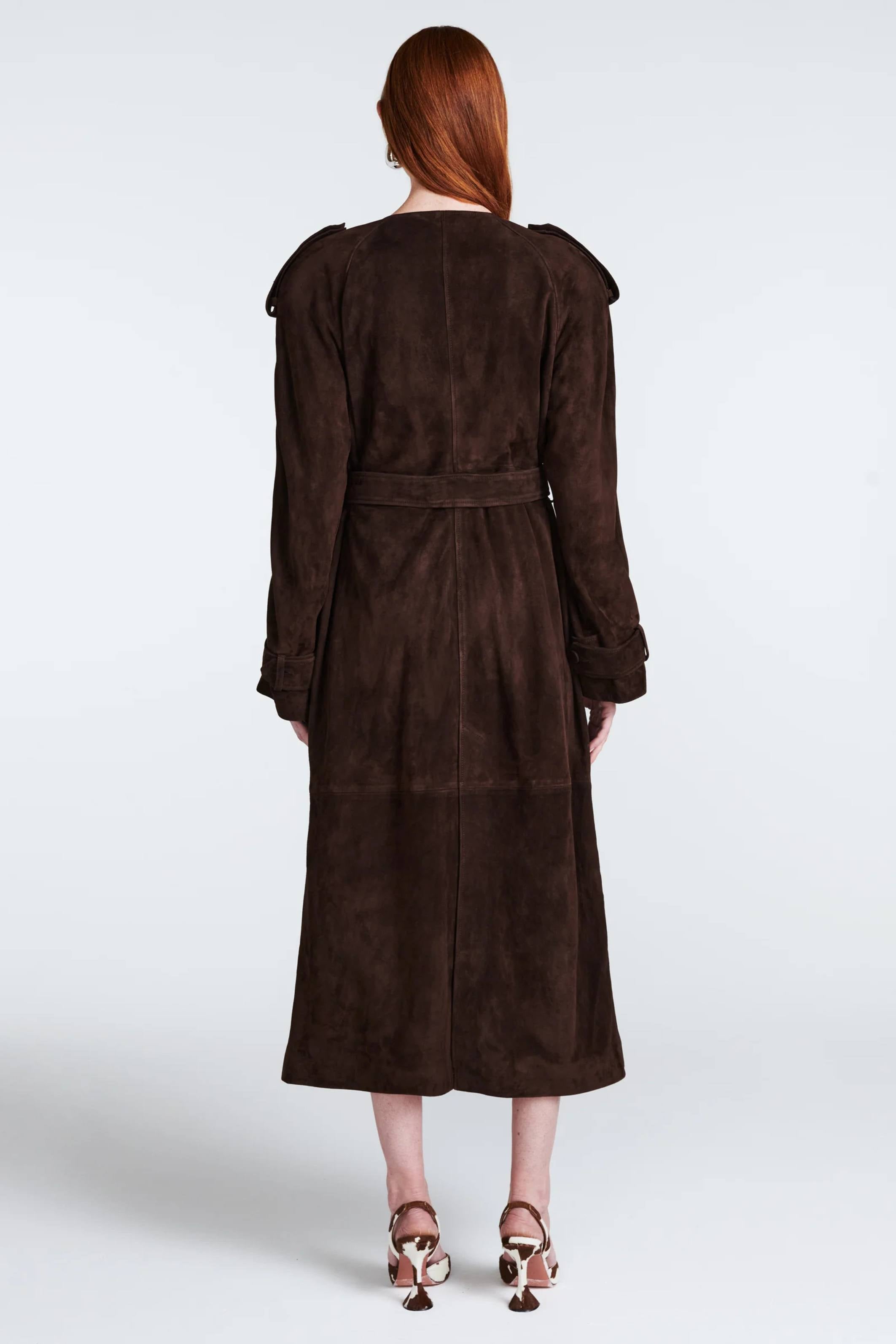 Klarissa Suede Trench Espresso