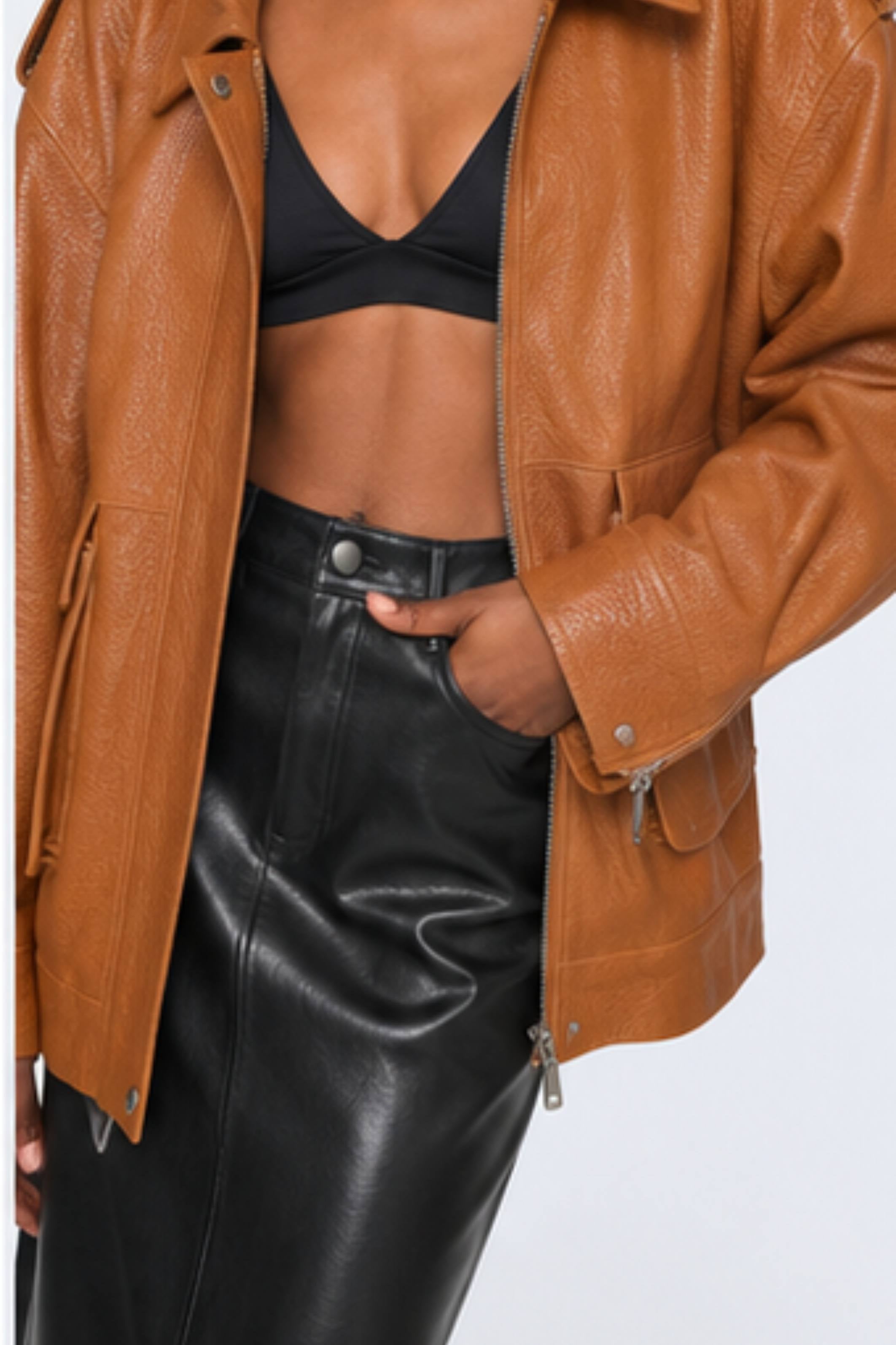 Opal Leather Jacket cognac