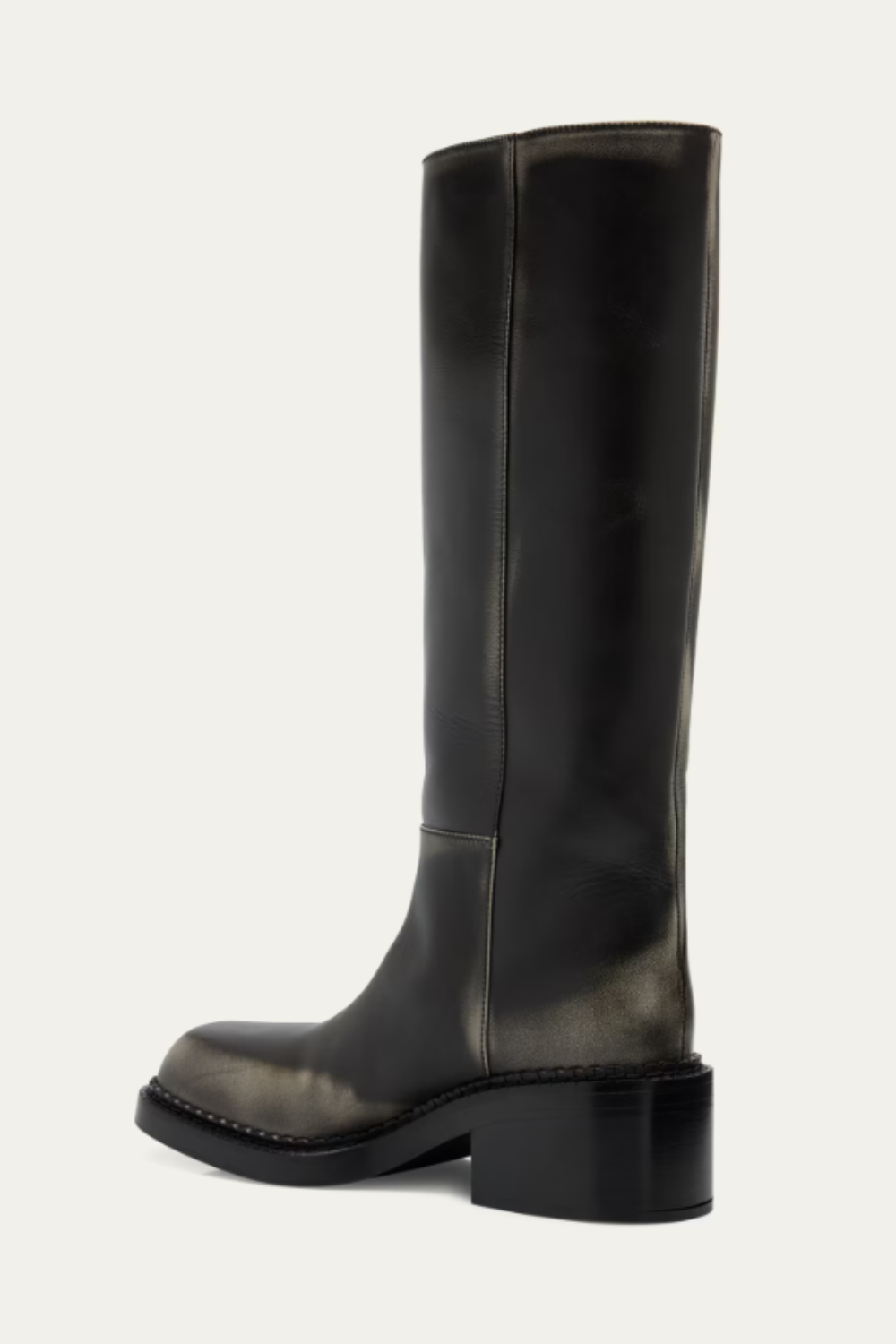 Knee-high 55mm leather boots washed leather