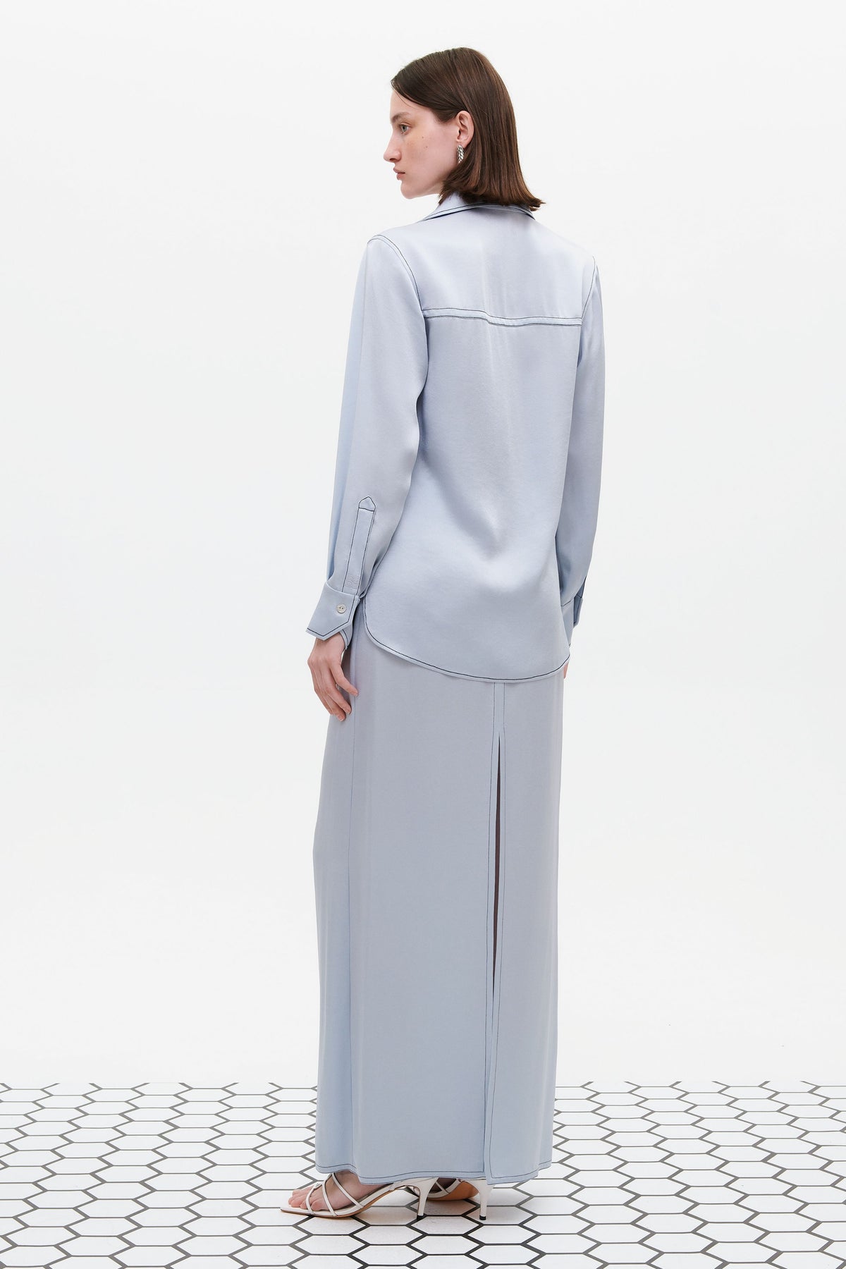 OFFICE BLOUSE (ice blue) - Bessette