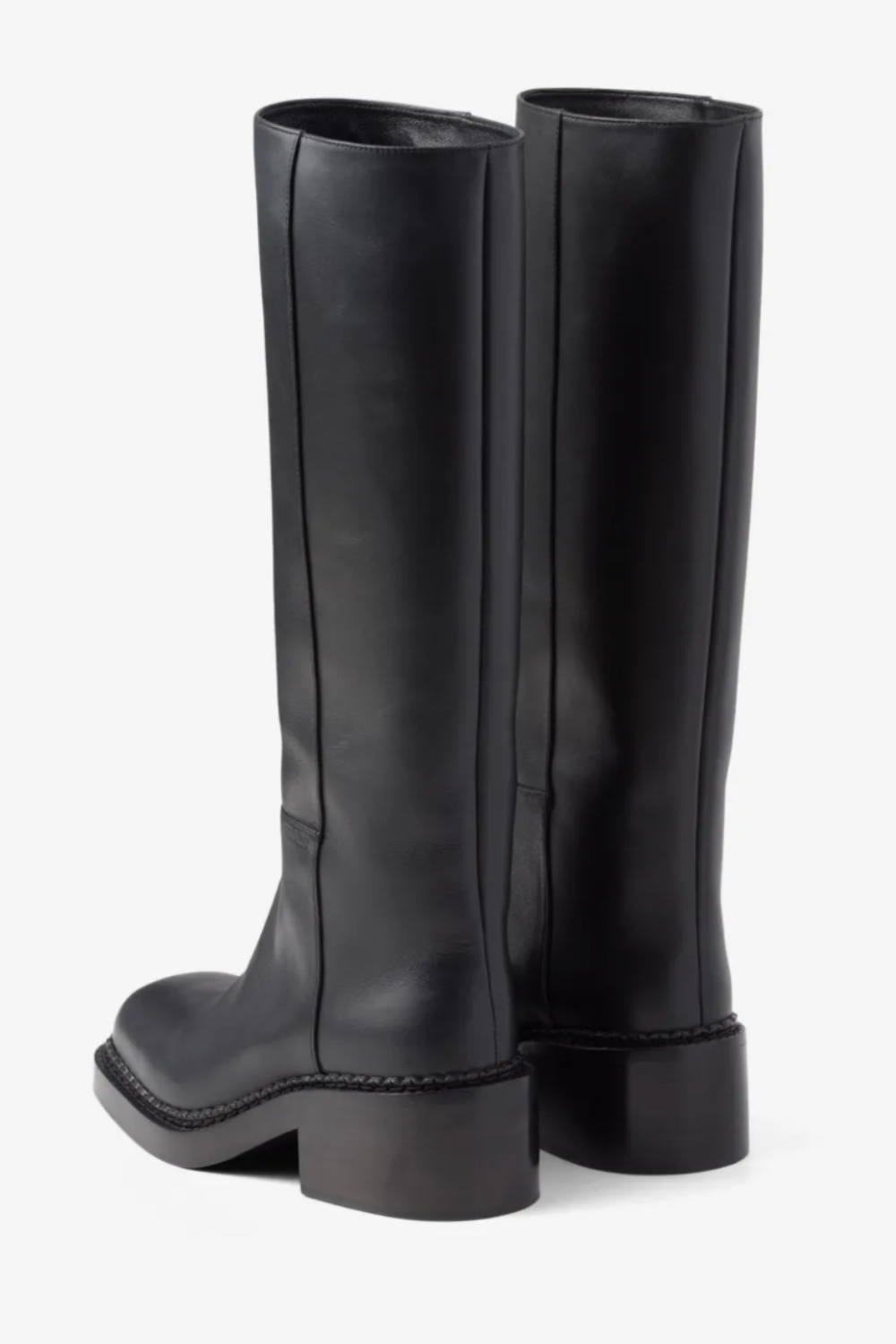 Knee-high 55mm leather boots black
