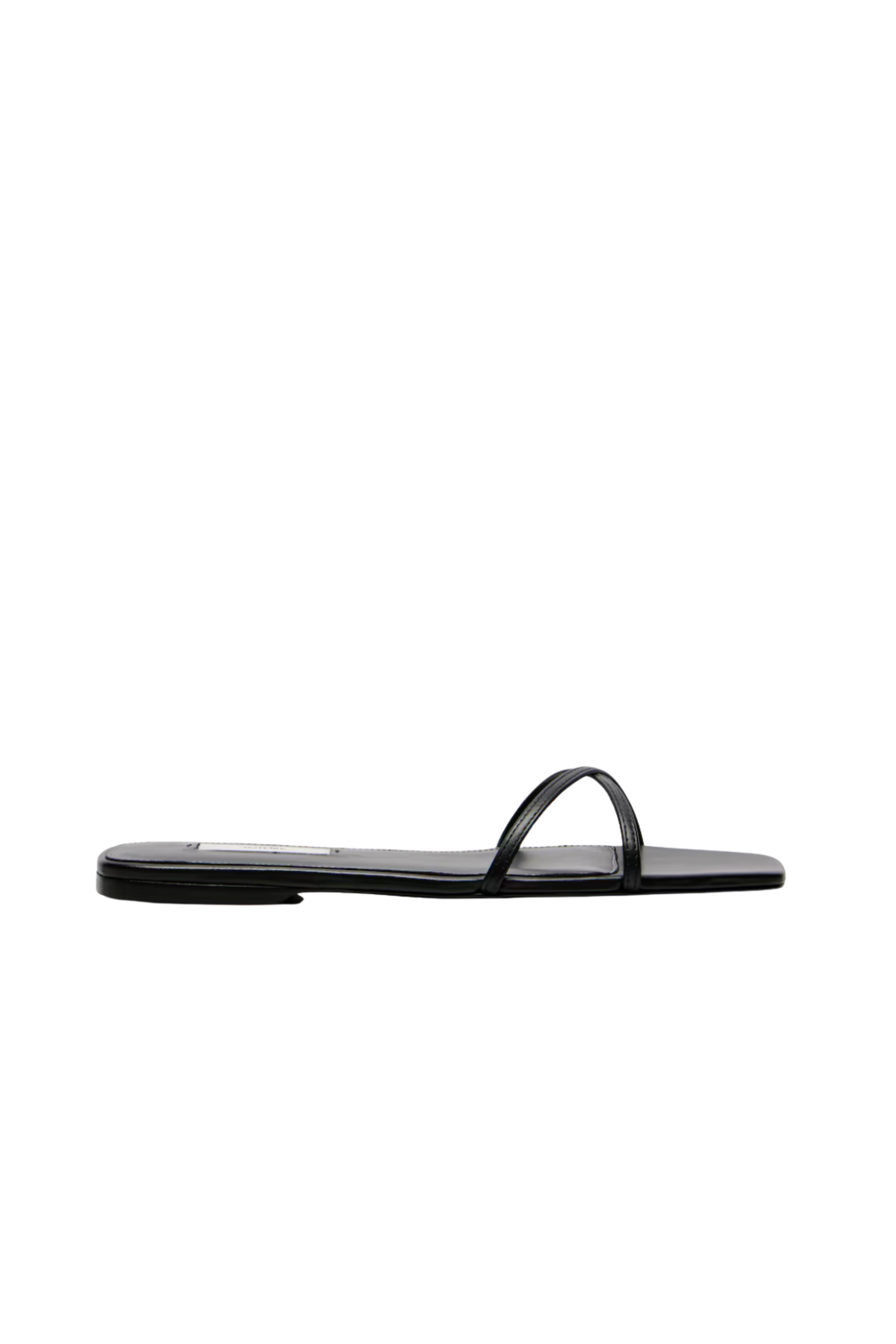 Leather Crossover Slides Black