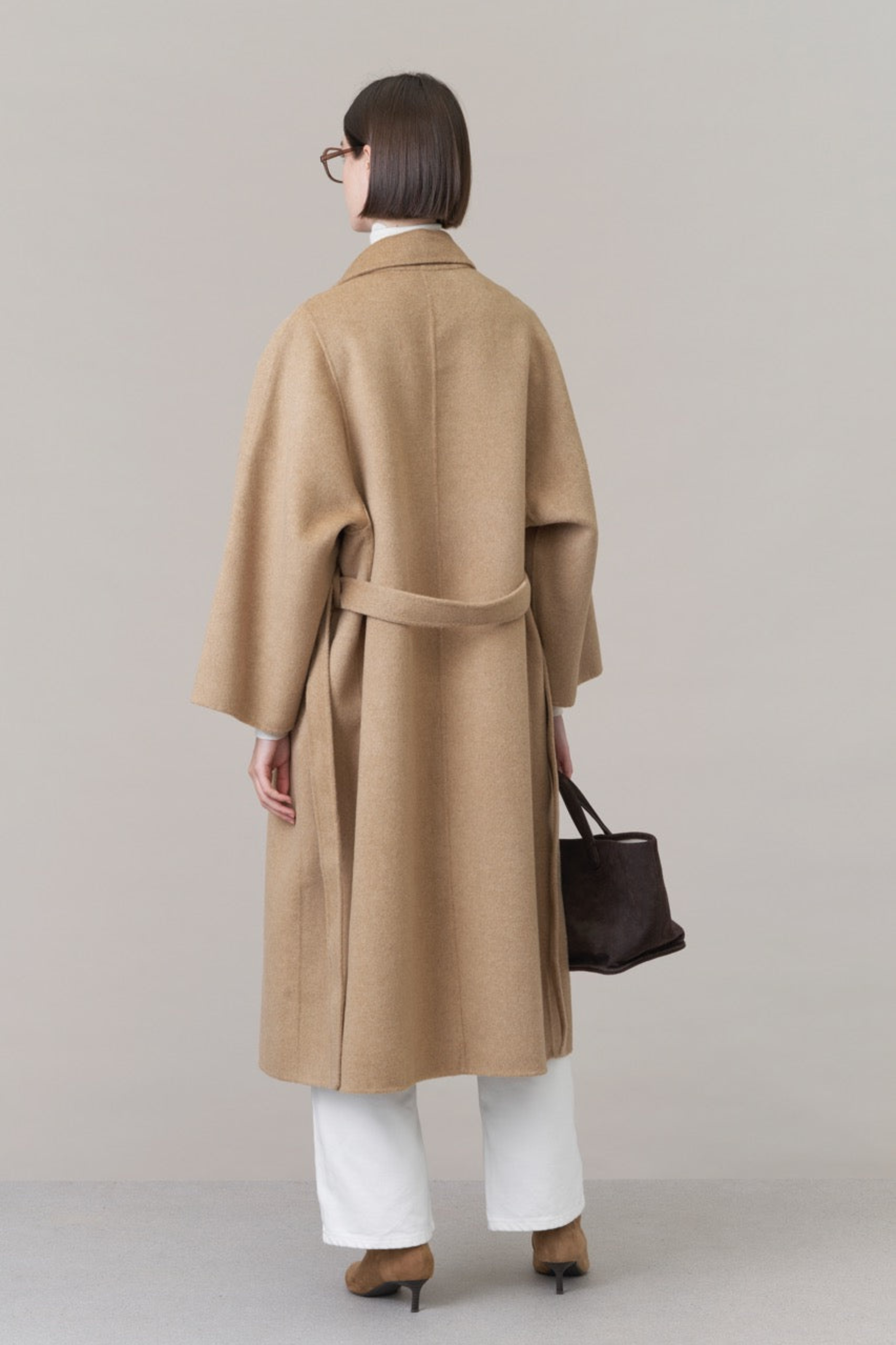 Maia Wool Coat With Scarf Camel - Bessette