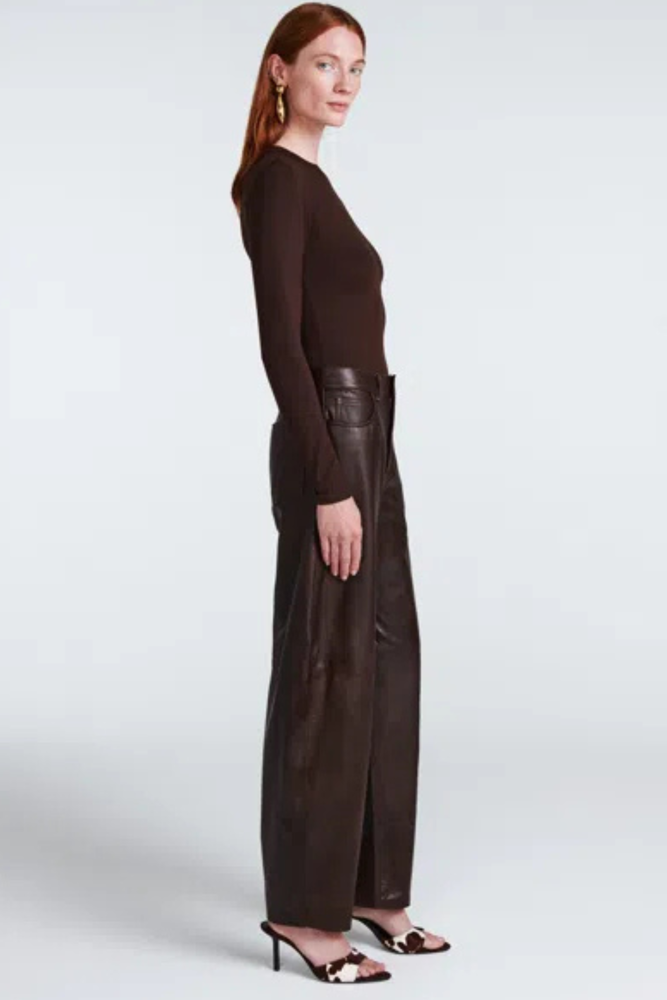 Billie Leather Trousers Fudge