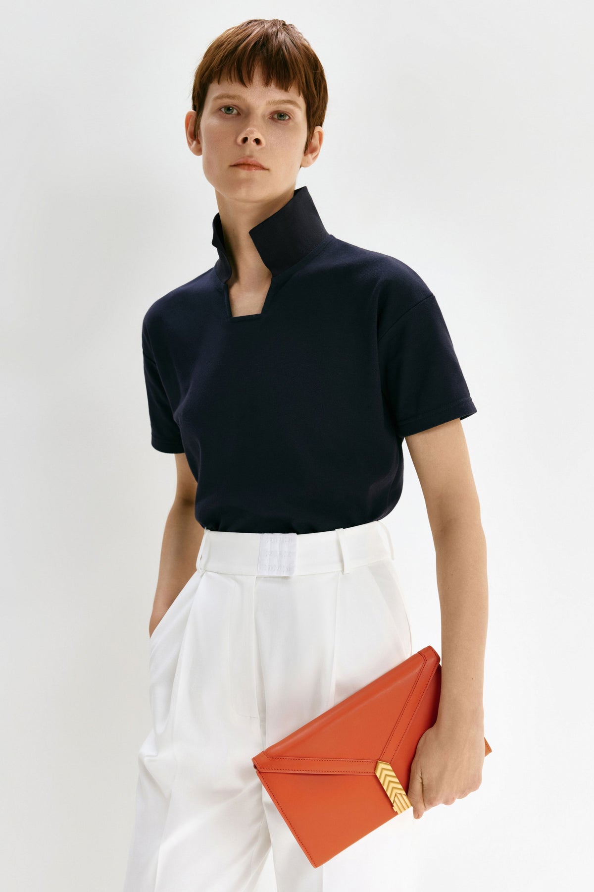 SQUARE NECK POLO (dark ink navy) - Bessette