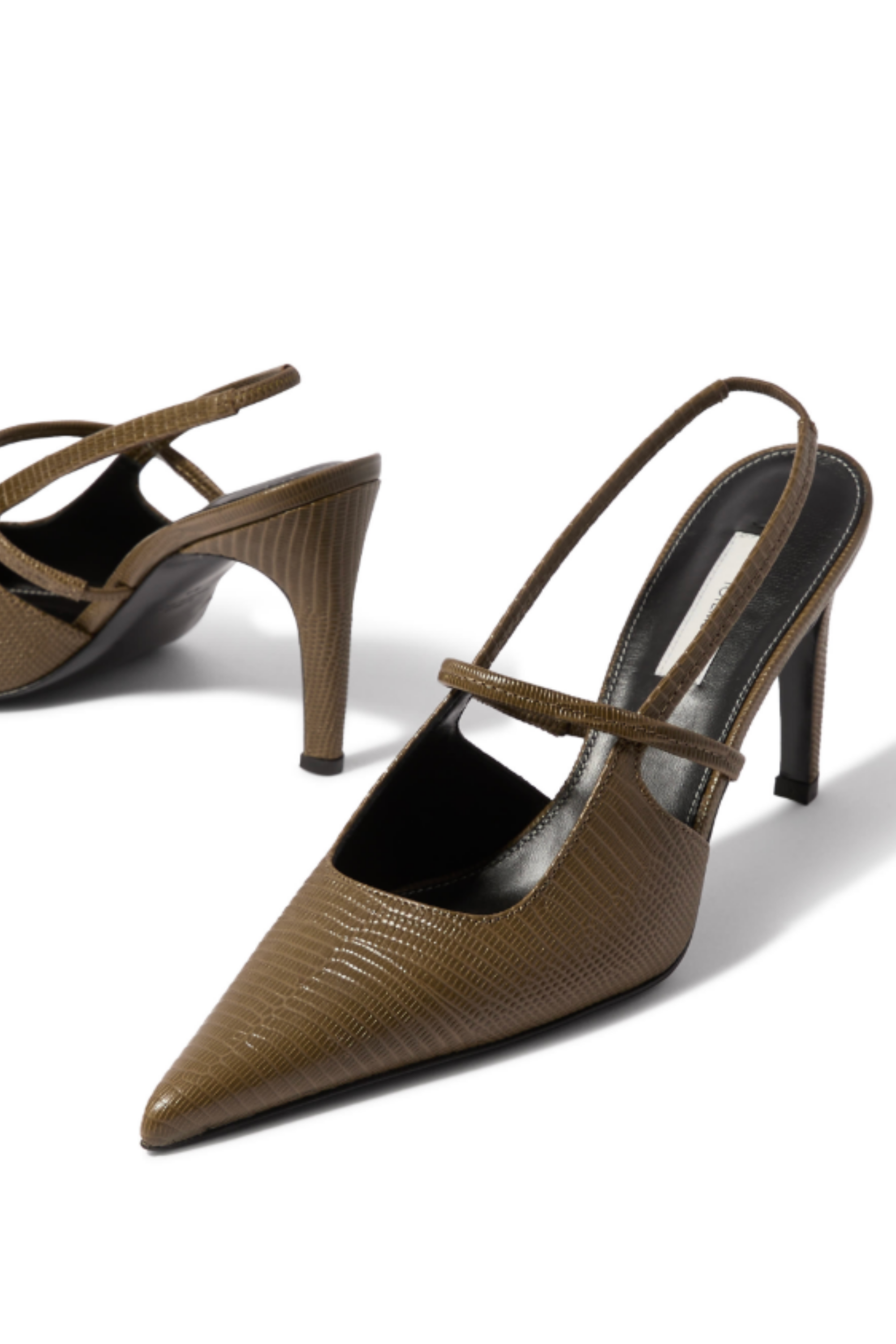 85 Sharp Slingback Lizard Dark Oliver