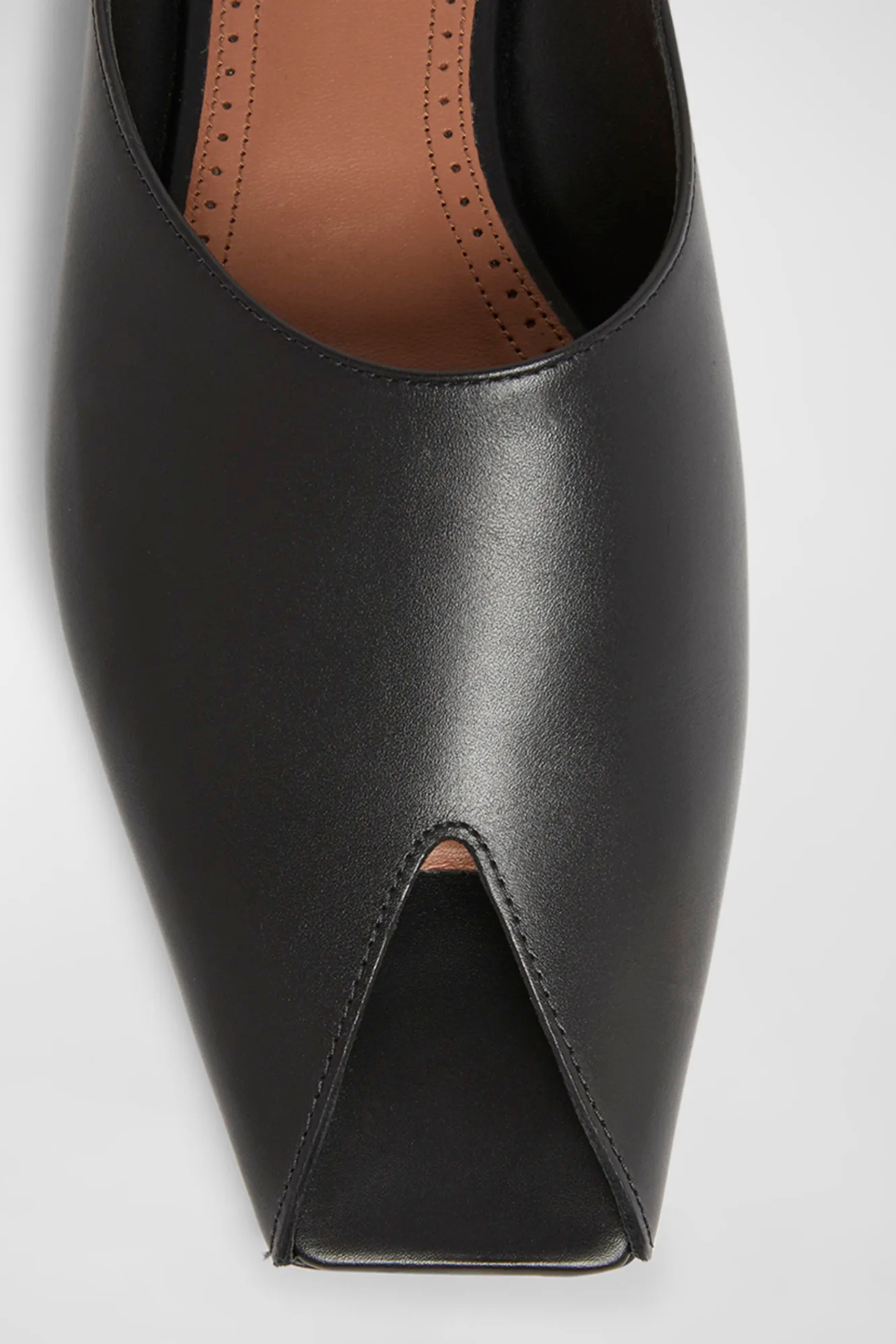 Open Toe Black Leather Mules - Bessette