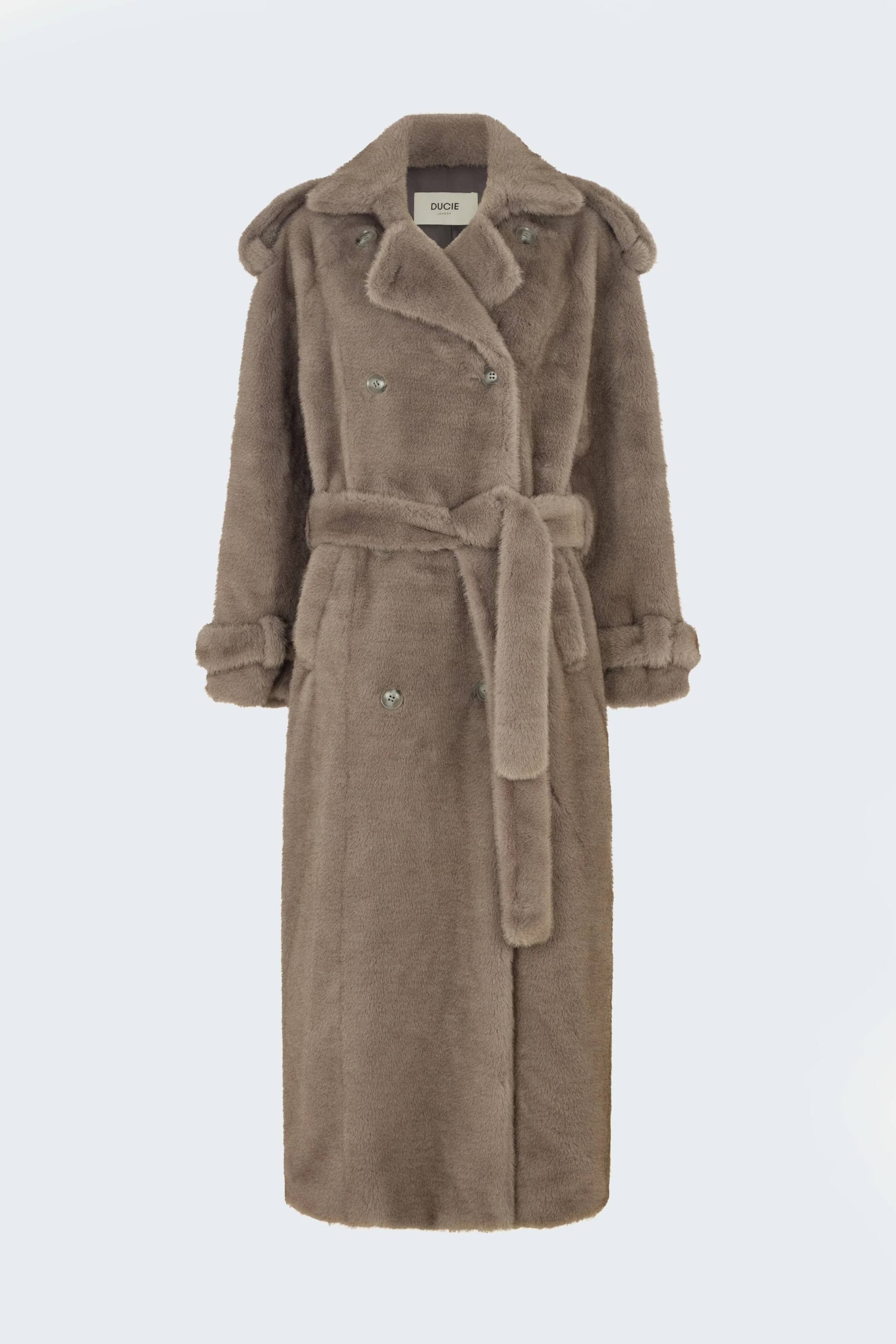 Thalia Fur Coat Slate grey