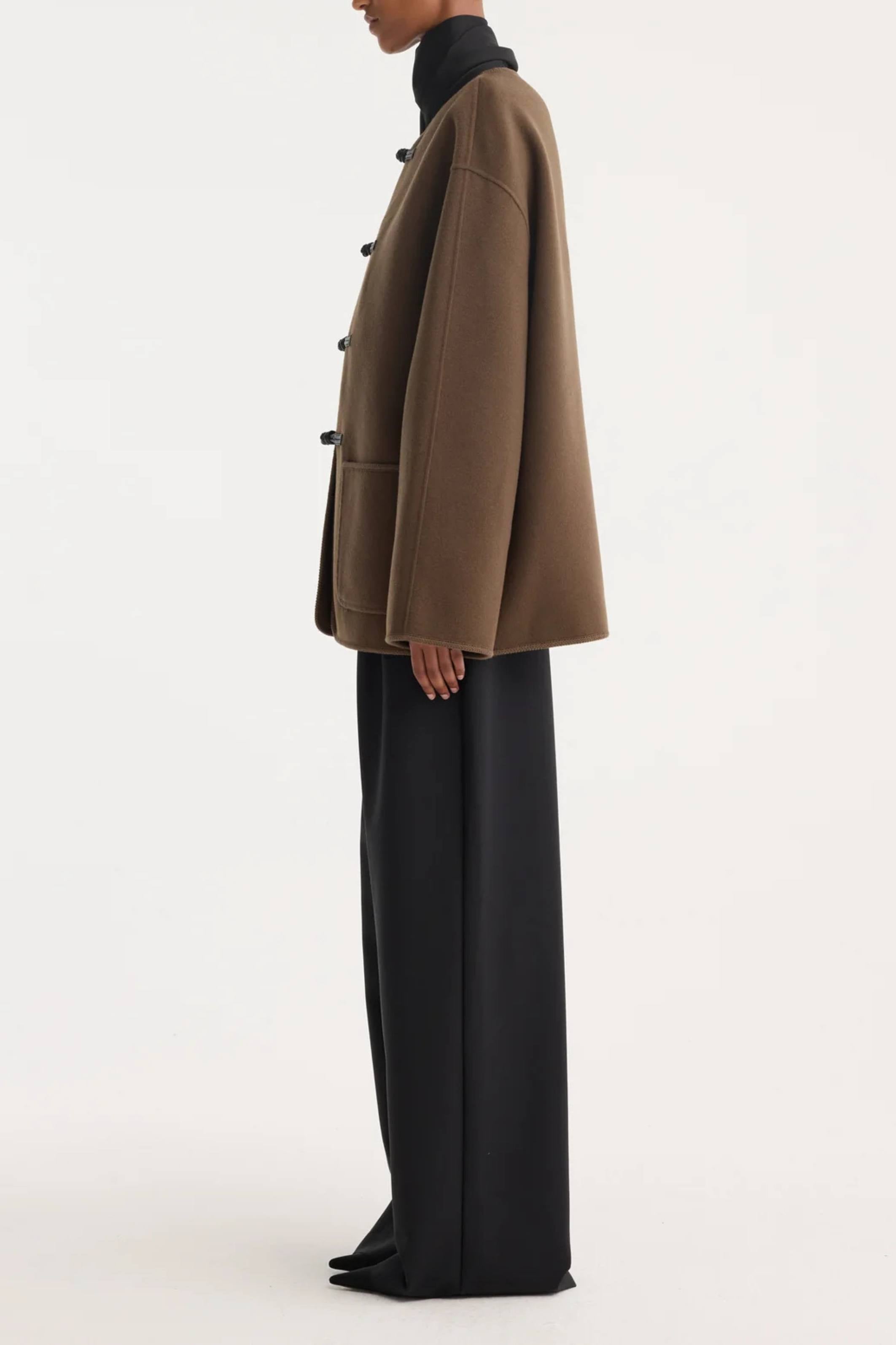 Double faced wool pankou jacket Taupe