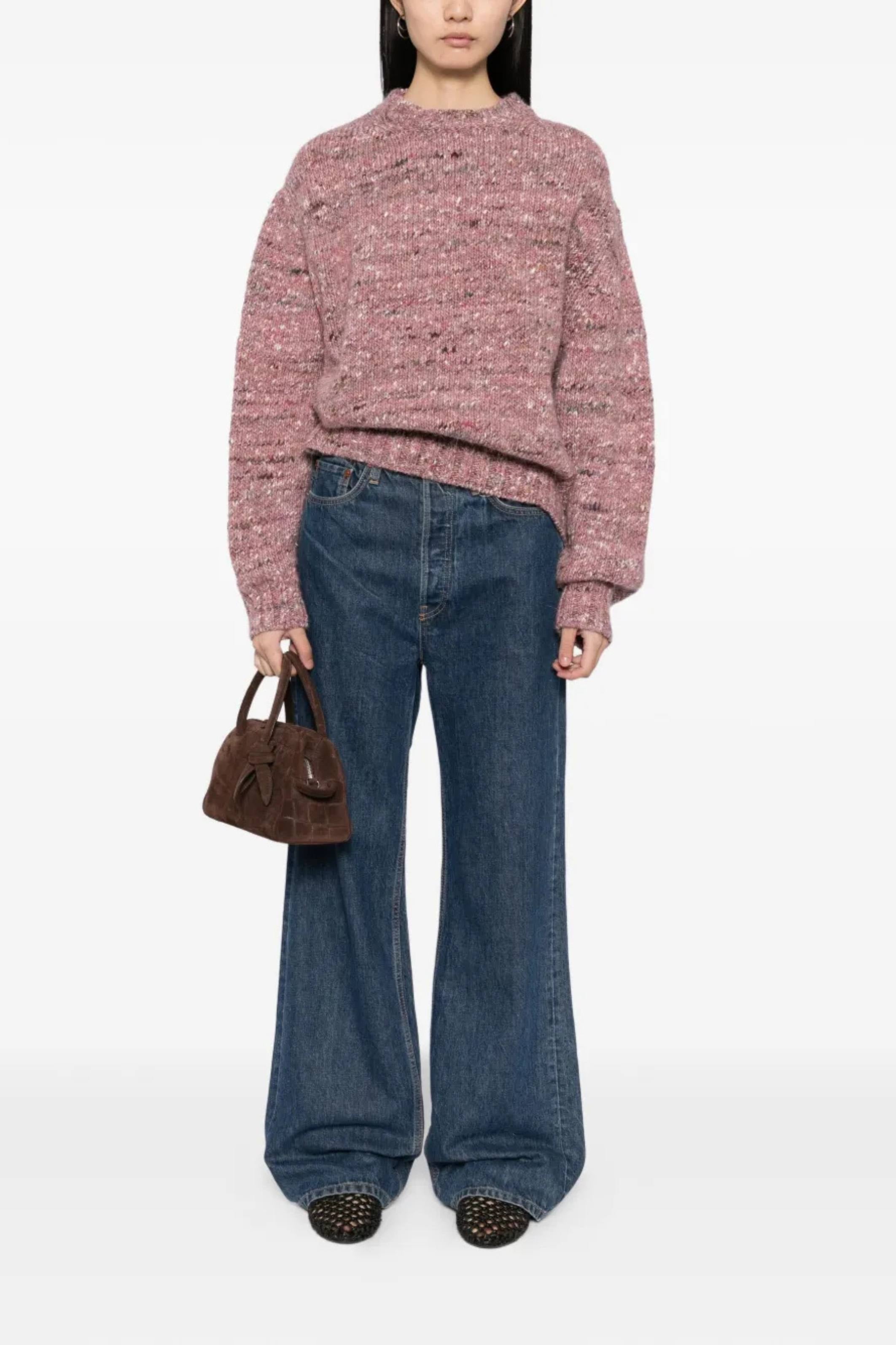 Melange crew-neck jumper