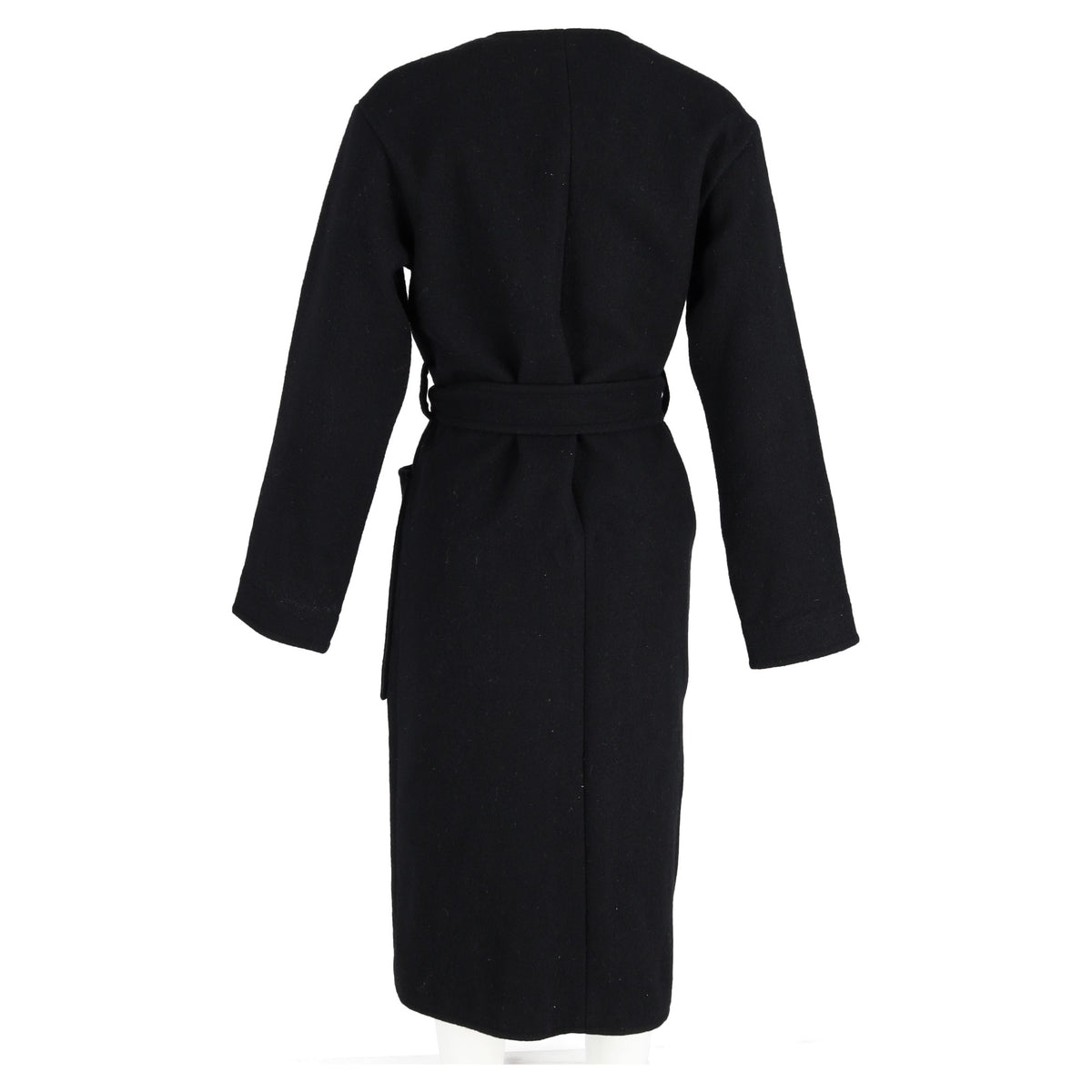 Celine Belted Coat in Black Cashmere