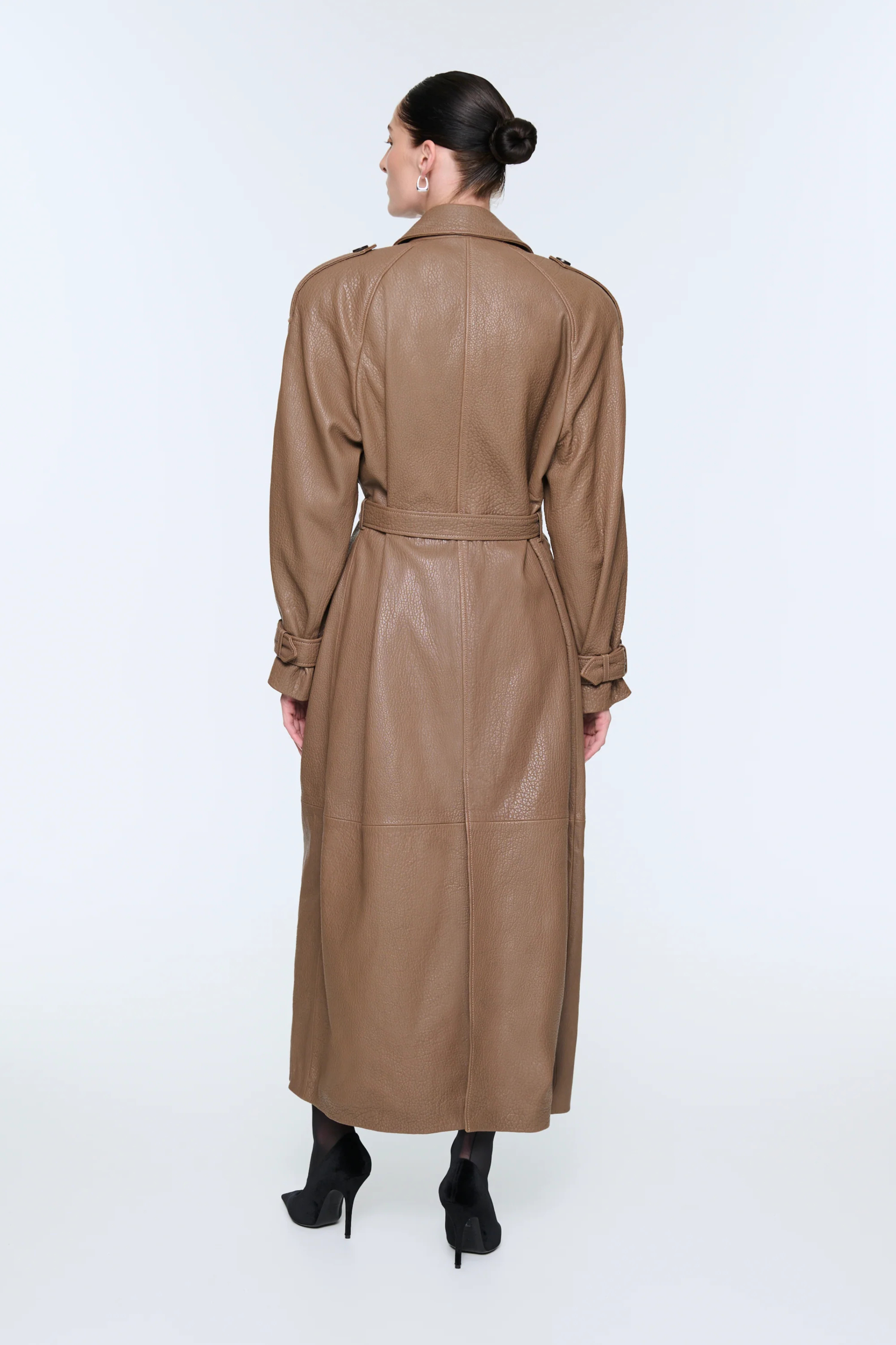 Everly Leather Trench Nutmeg