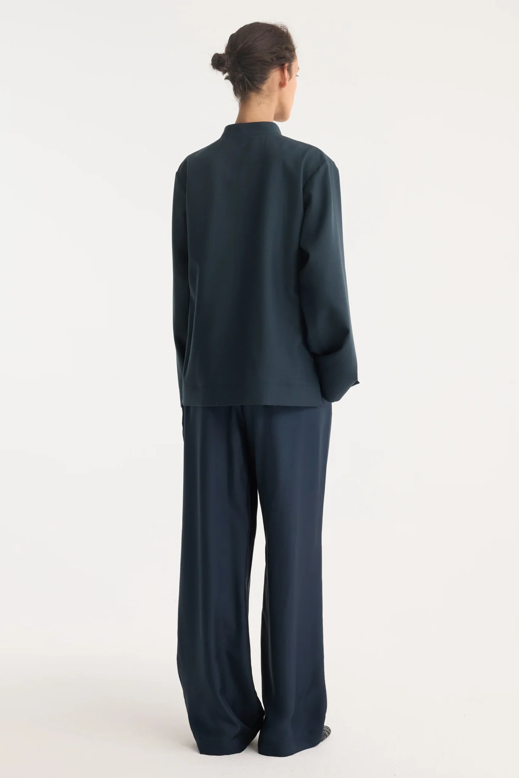 Wide Leg Silk Trousers Storm - Bessette