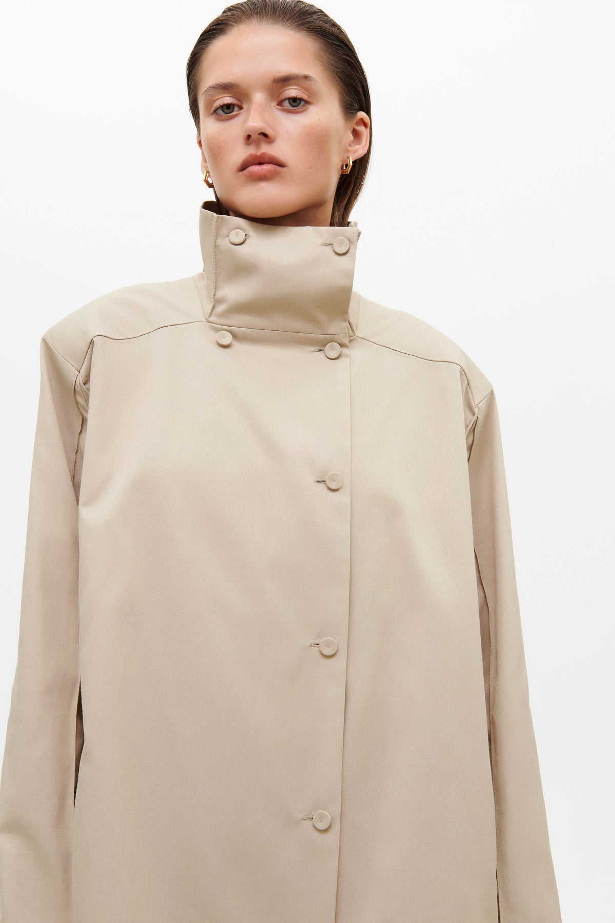 SQUARE RAIN COAT (beige) - Bessette
