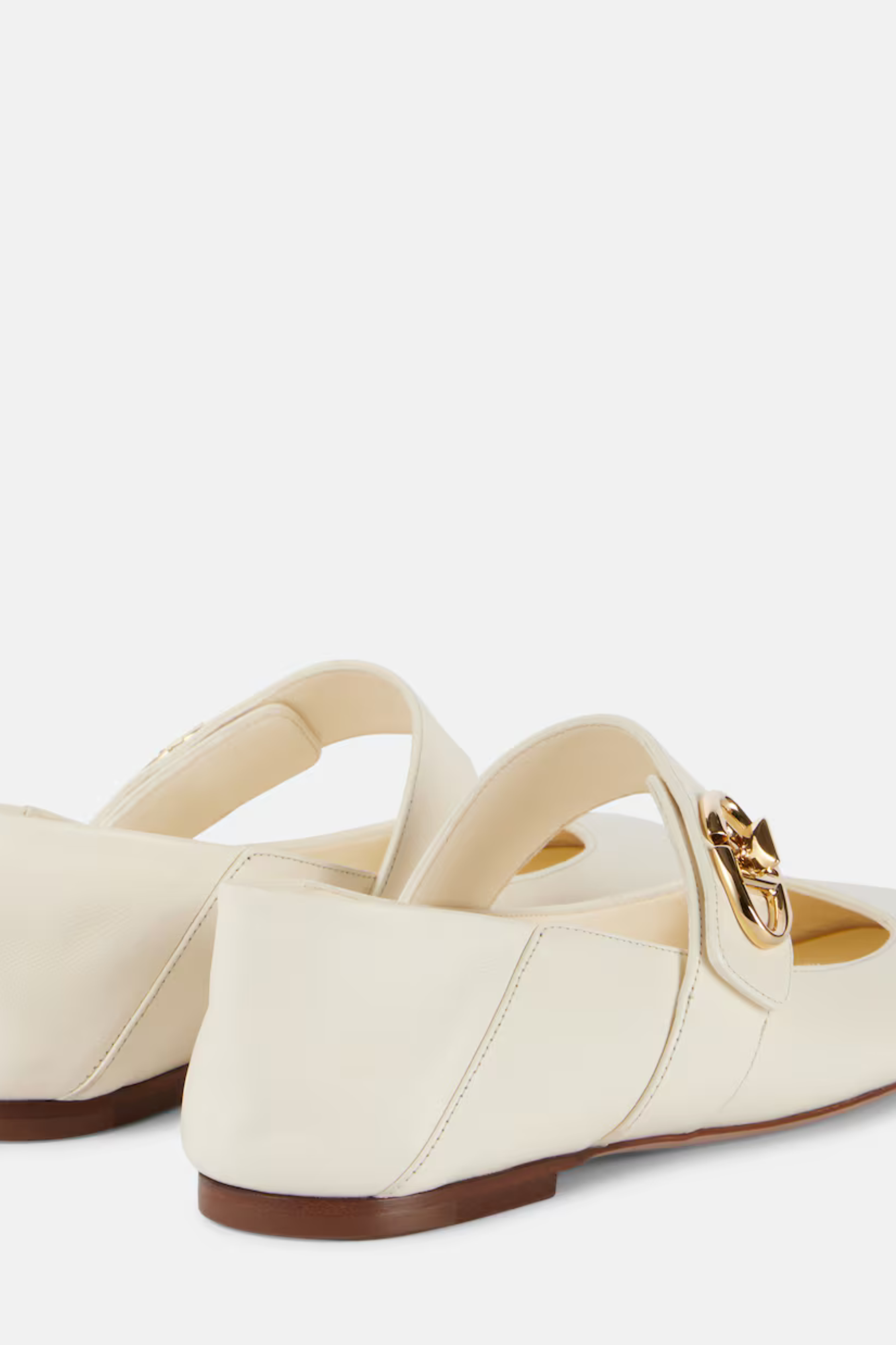 Valentino V-Logo Mary Jane Flats - Ivory - Bessette