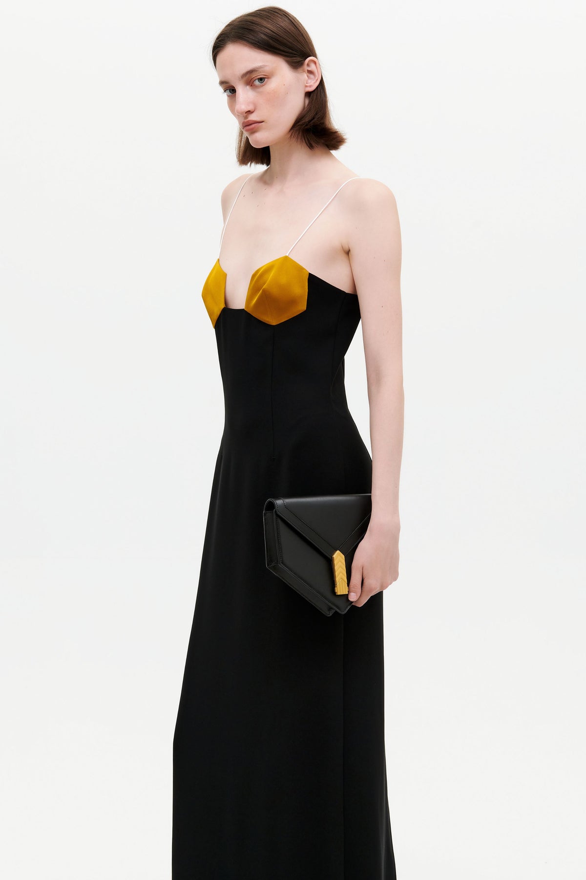 HONEYCOMB BICOLOR DRESS (gold and black) - Bessette