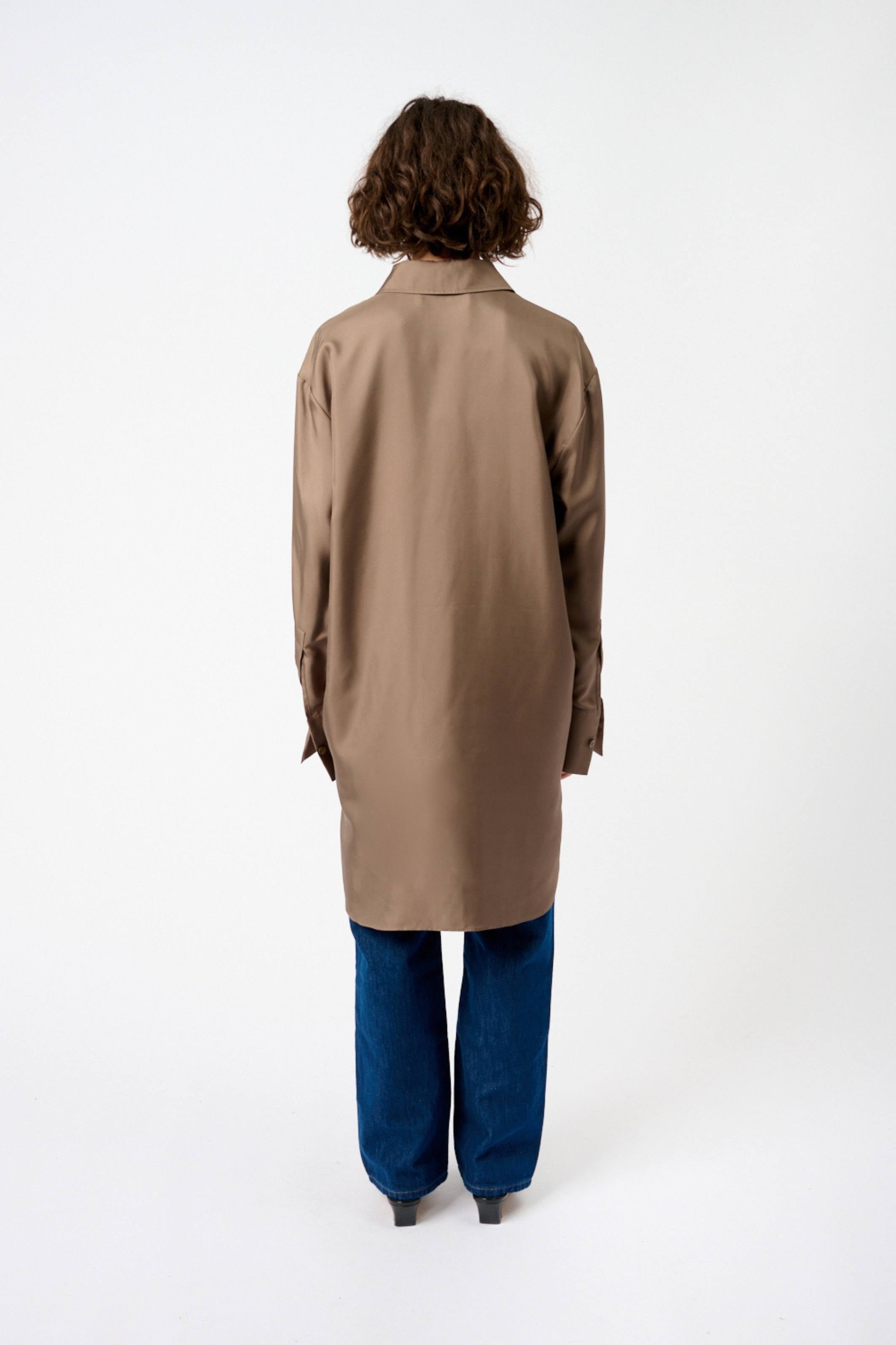 Signature Elongated Silk Shirt