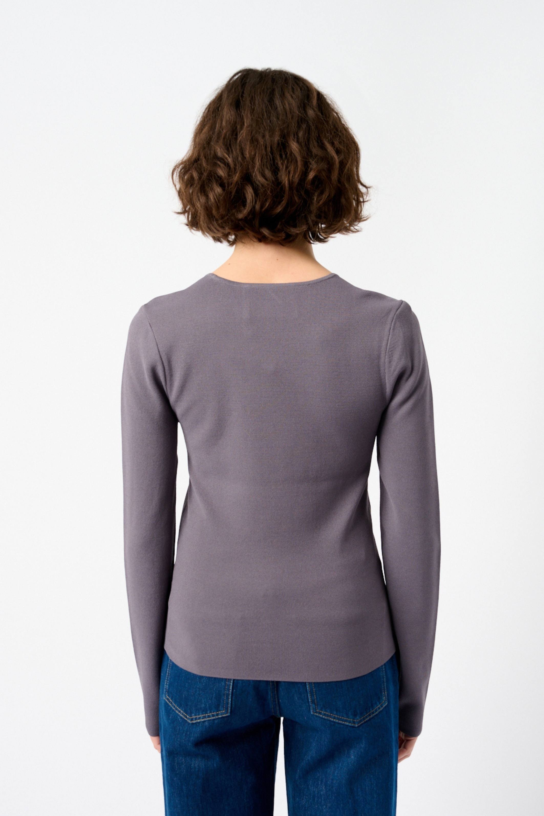 Maglia a maniche lunghe con scollo a bustier