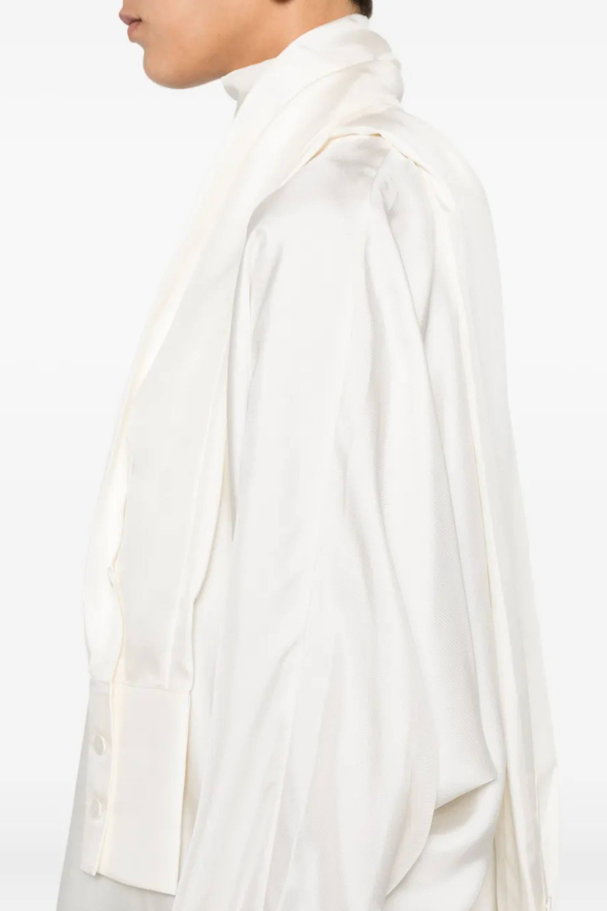 Róhe Silk Foulard Top Cream