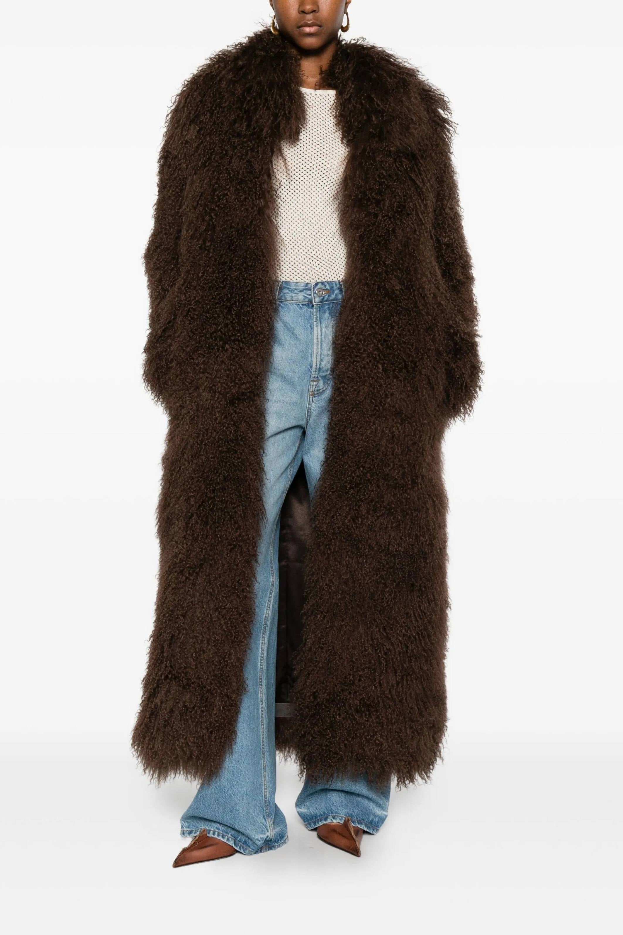 Faye Shearling Coat Chocolate