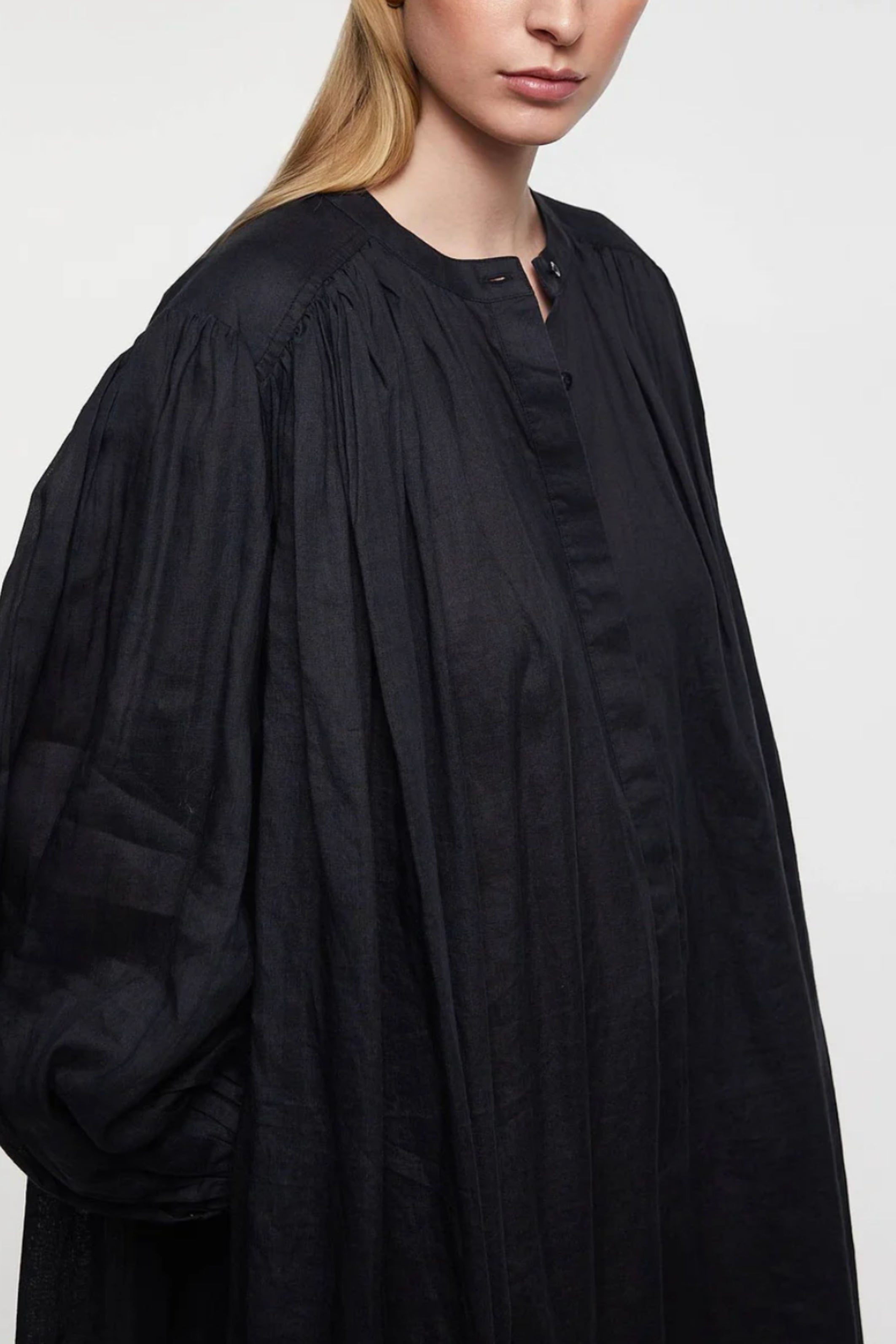Oversized ramie maxi dress