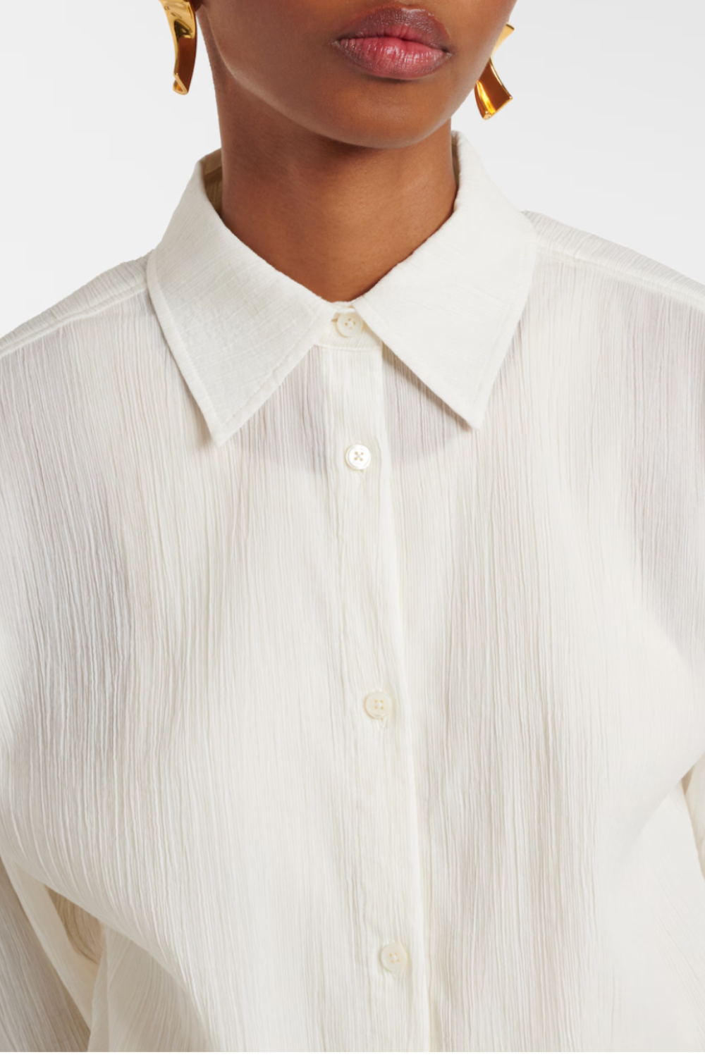 Drawstring Shirt Off-White