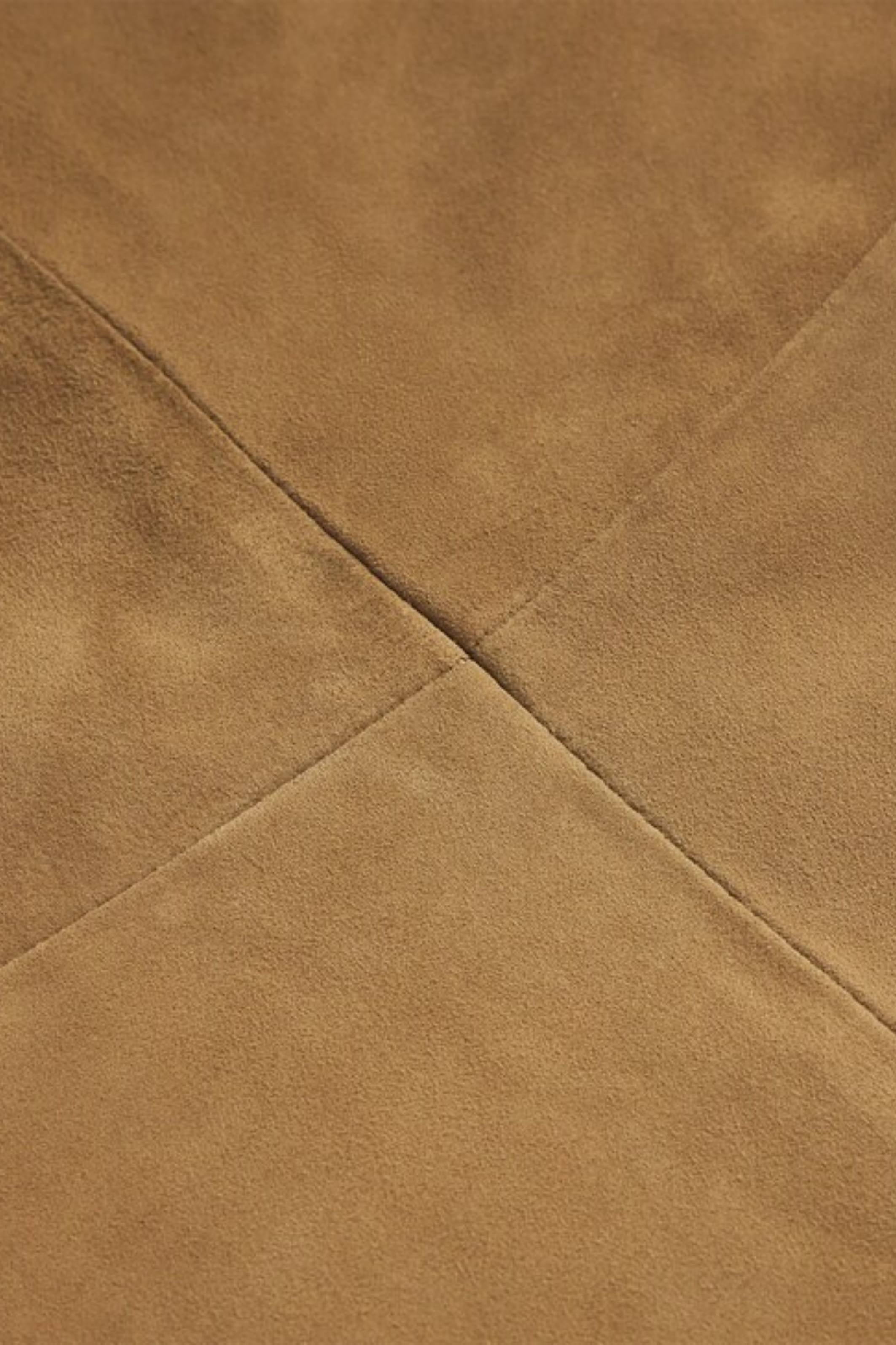 A-line suede skirt Cognac