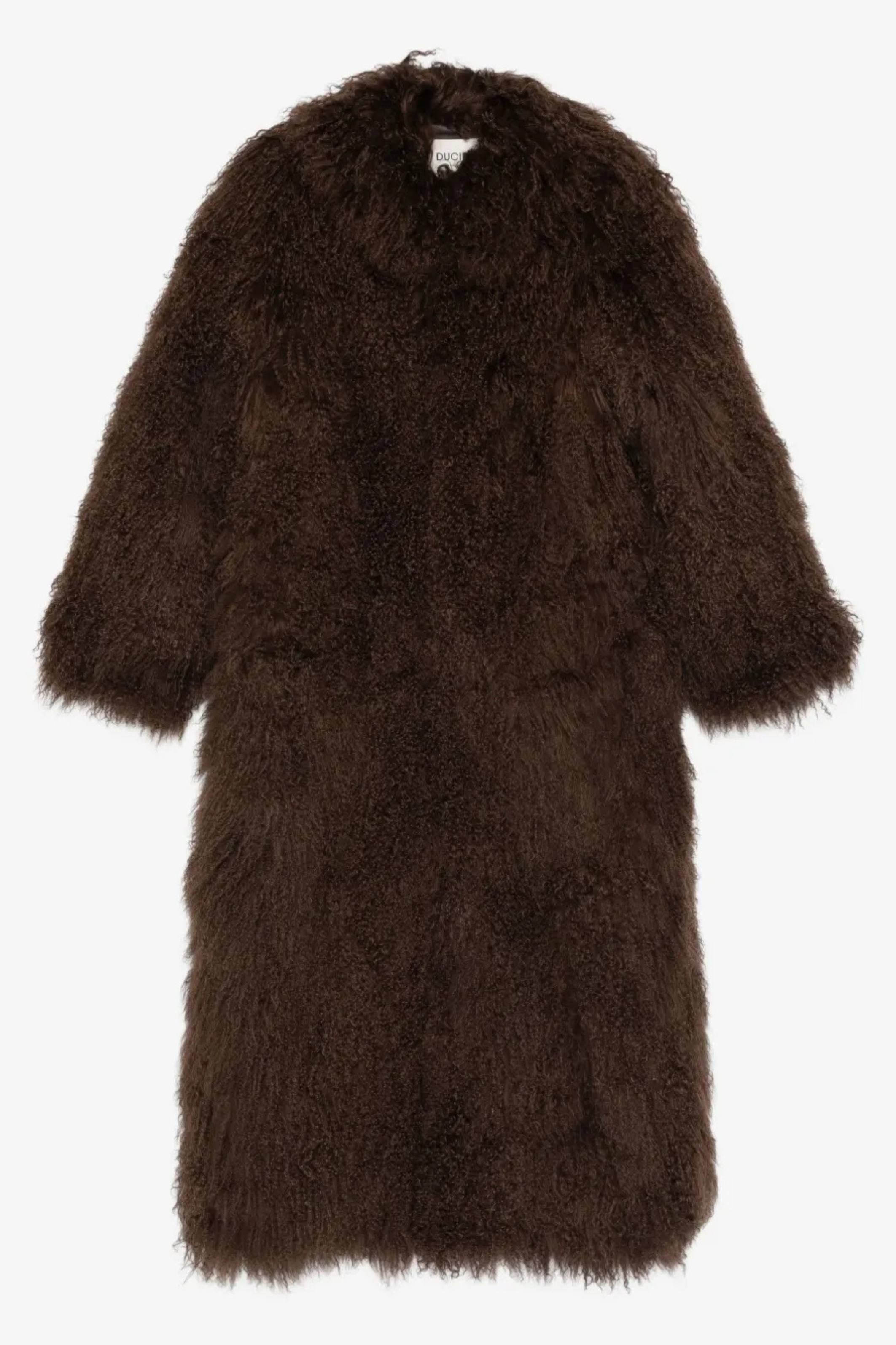 Faye Shearling Coat Chocolate