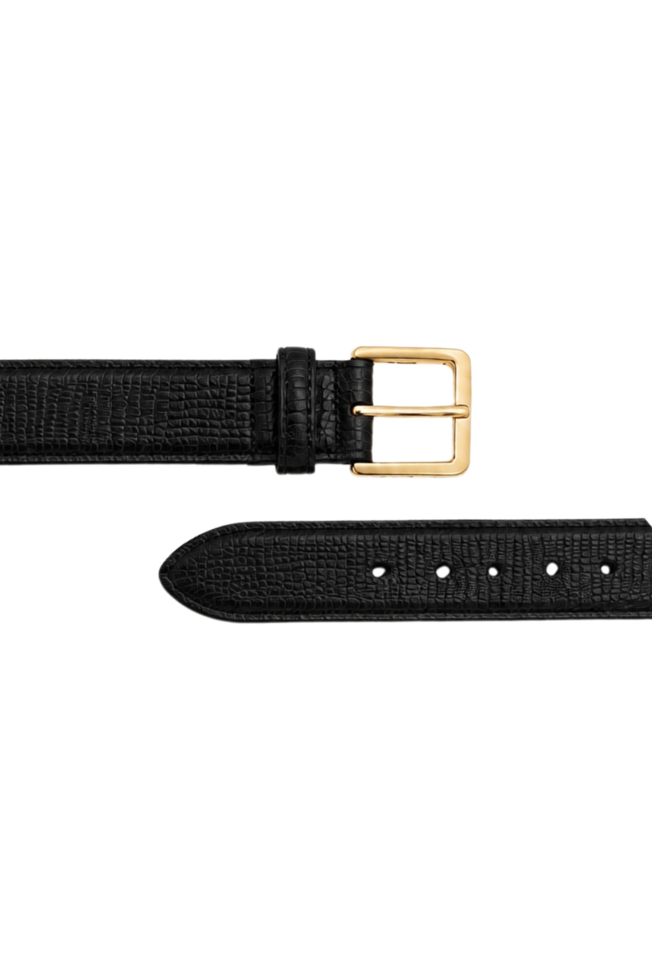 Hyra Croc Belt in Gold