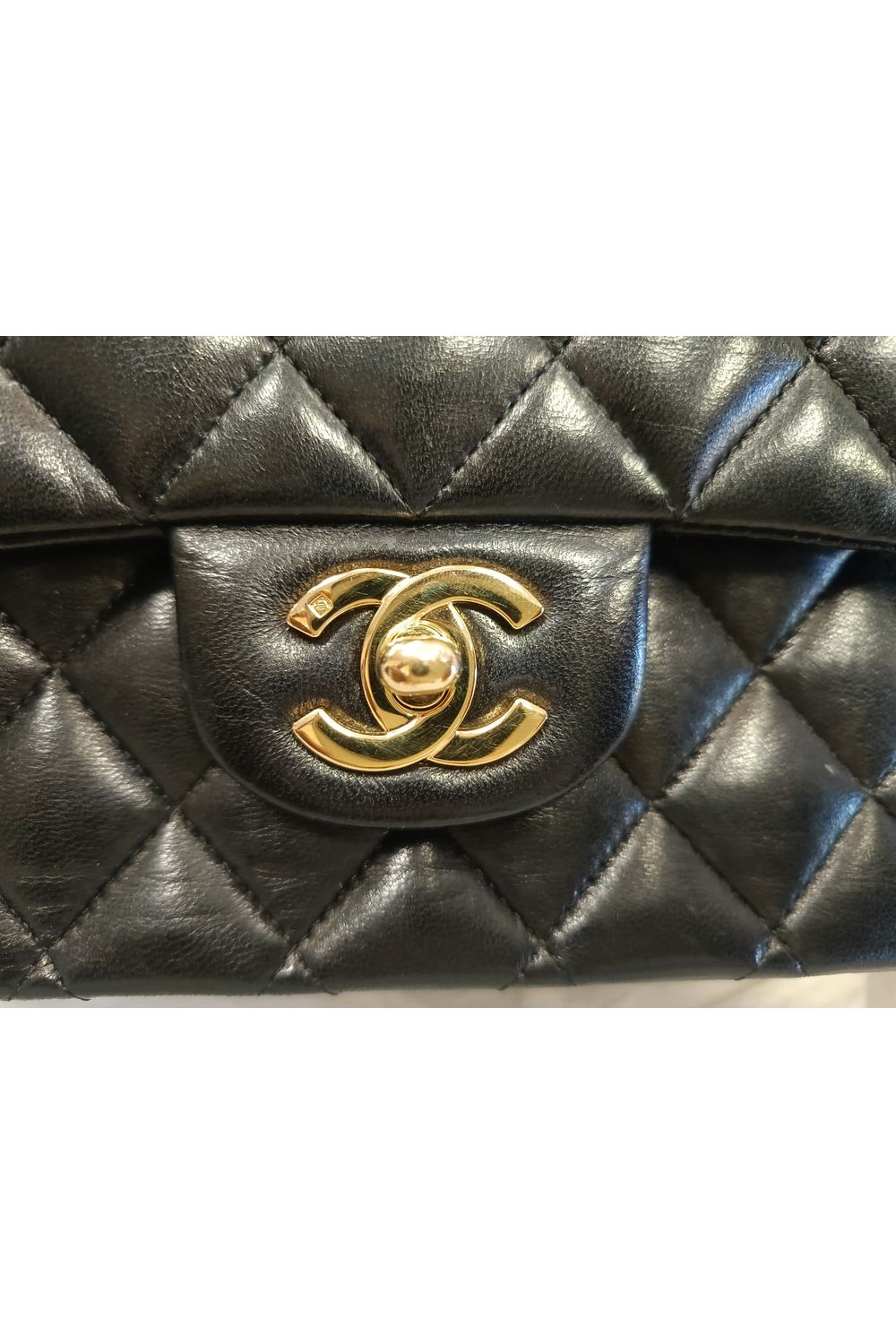 Chanel Medium Classic Double-Flap Shoulder Bag in Black Lamb Leather