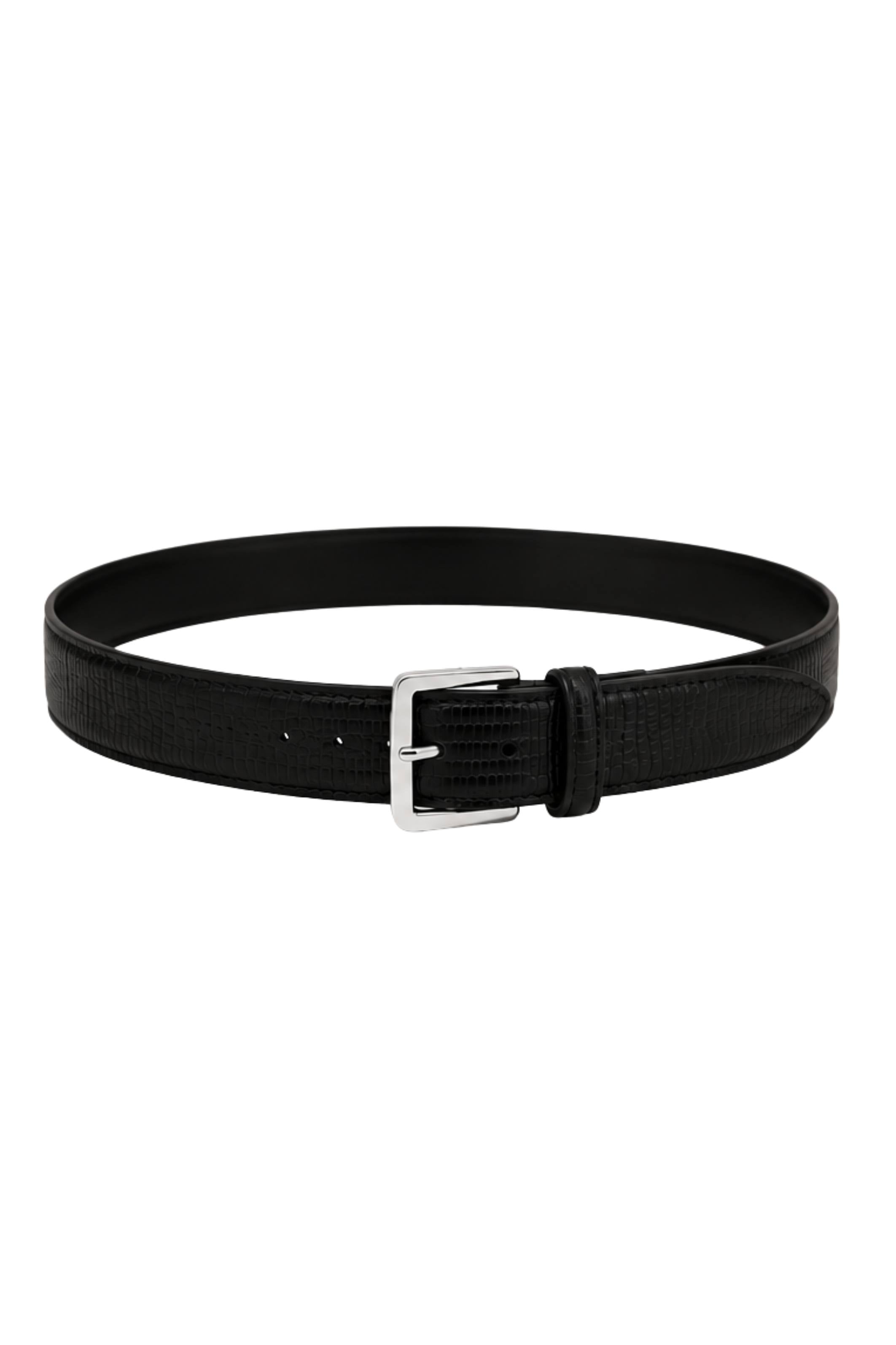 Hyra Croc Belt in Silver