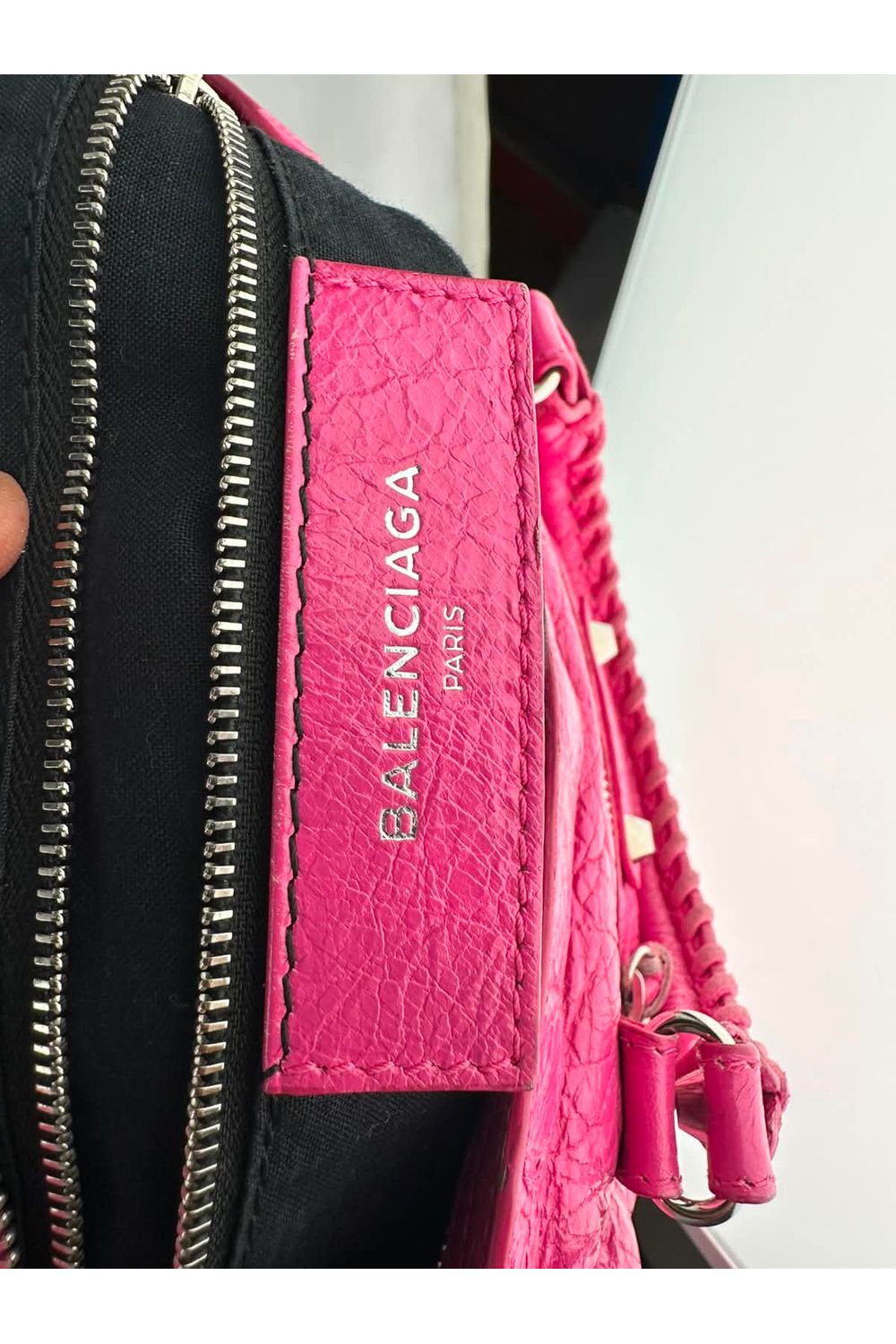 Balenciaga Small Classic City Studs Bag in Pink Leather