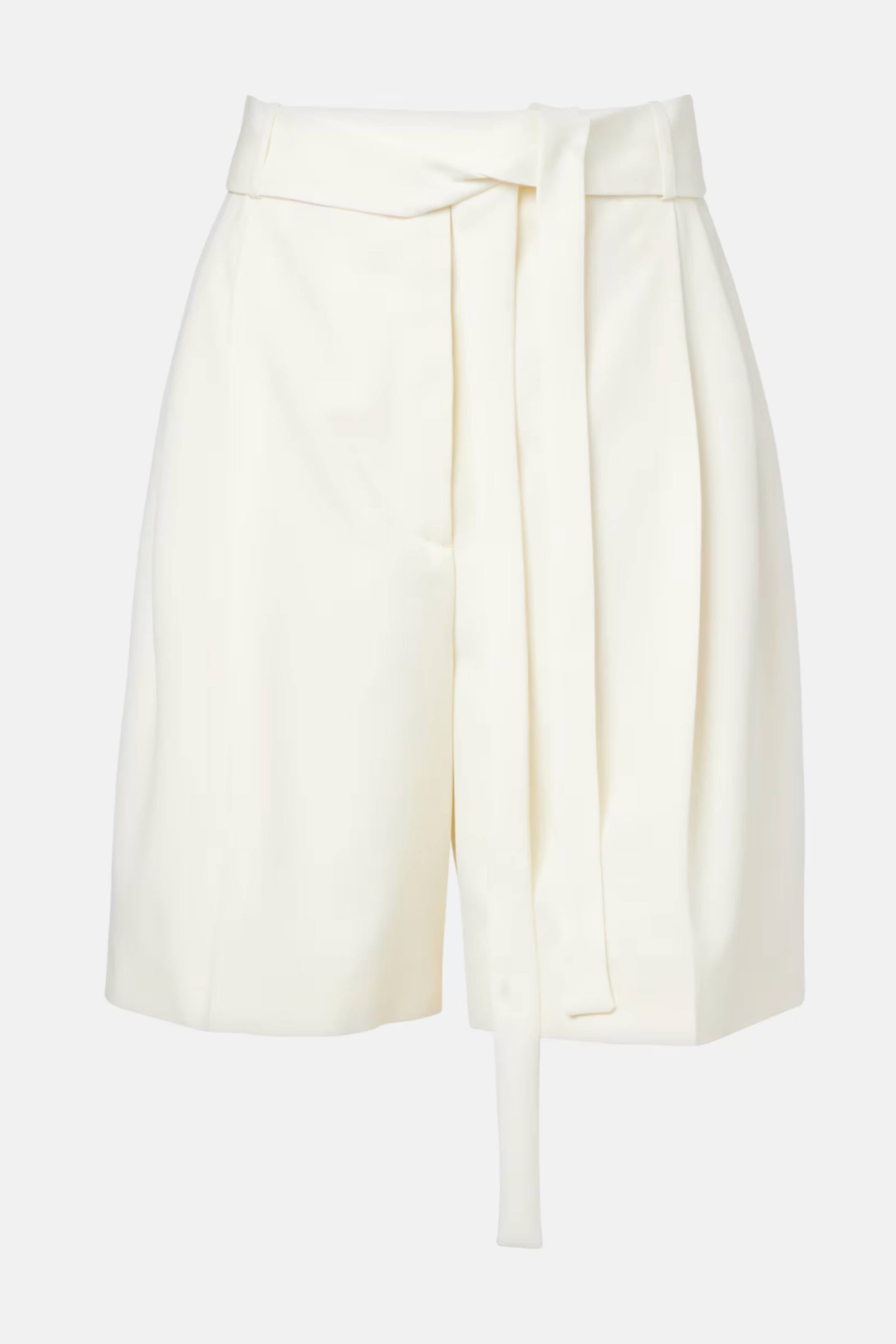 Belted Virgin Wool Bermuda Shorts