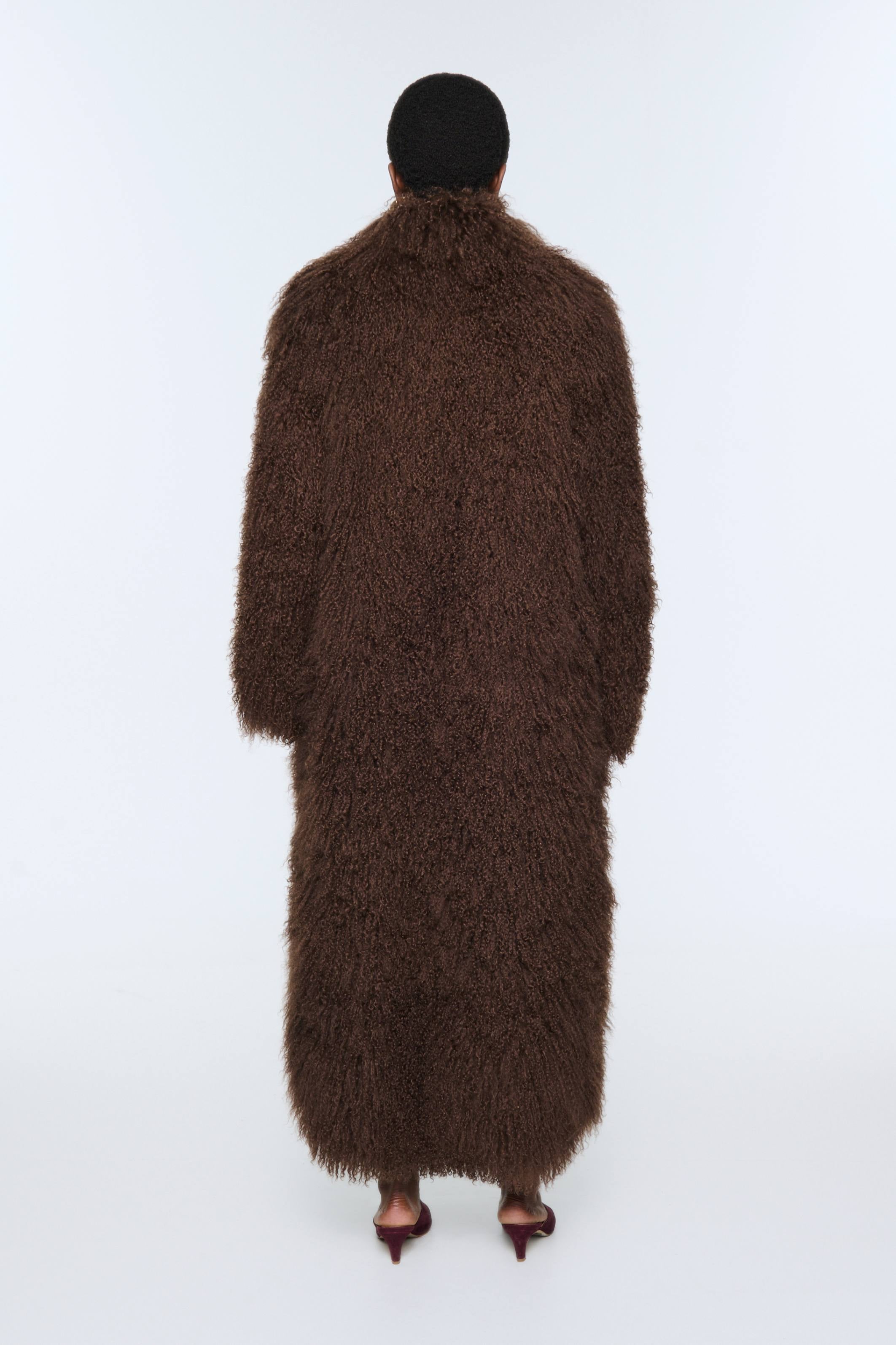 Faye Shearling Coat Chocolate