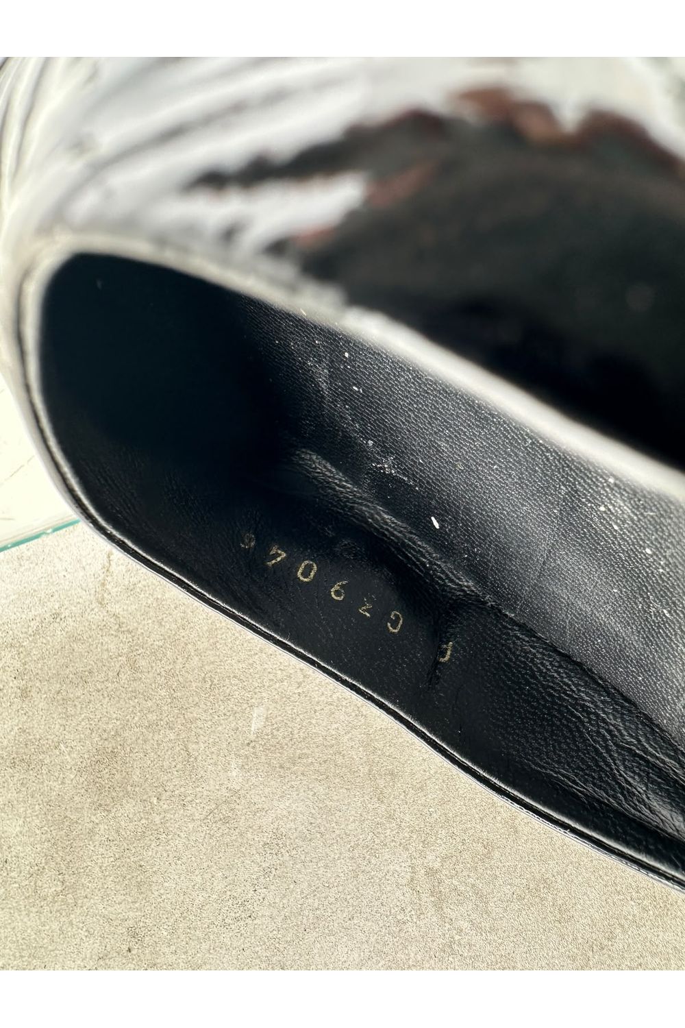 Chanel Almond-Toe Mary Jane Pumps in Black Patent Leather