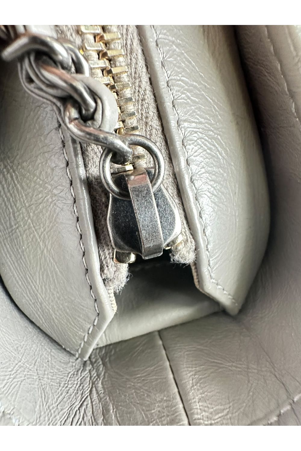 Chanel Small Gabrielle Hobo Bag in Grey Leather