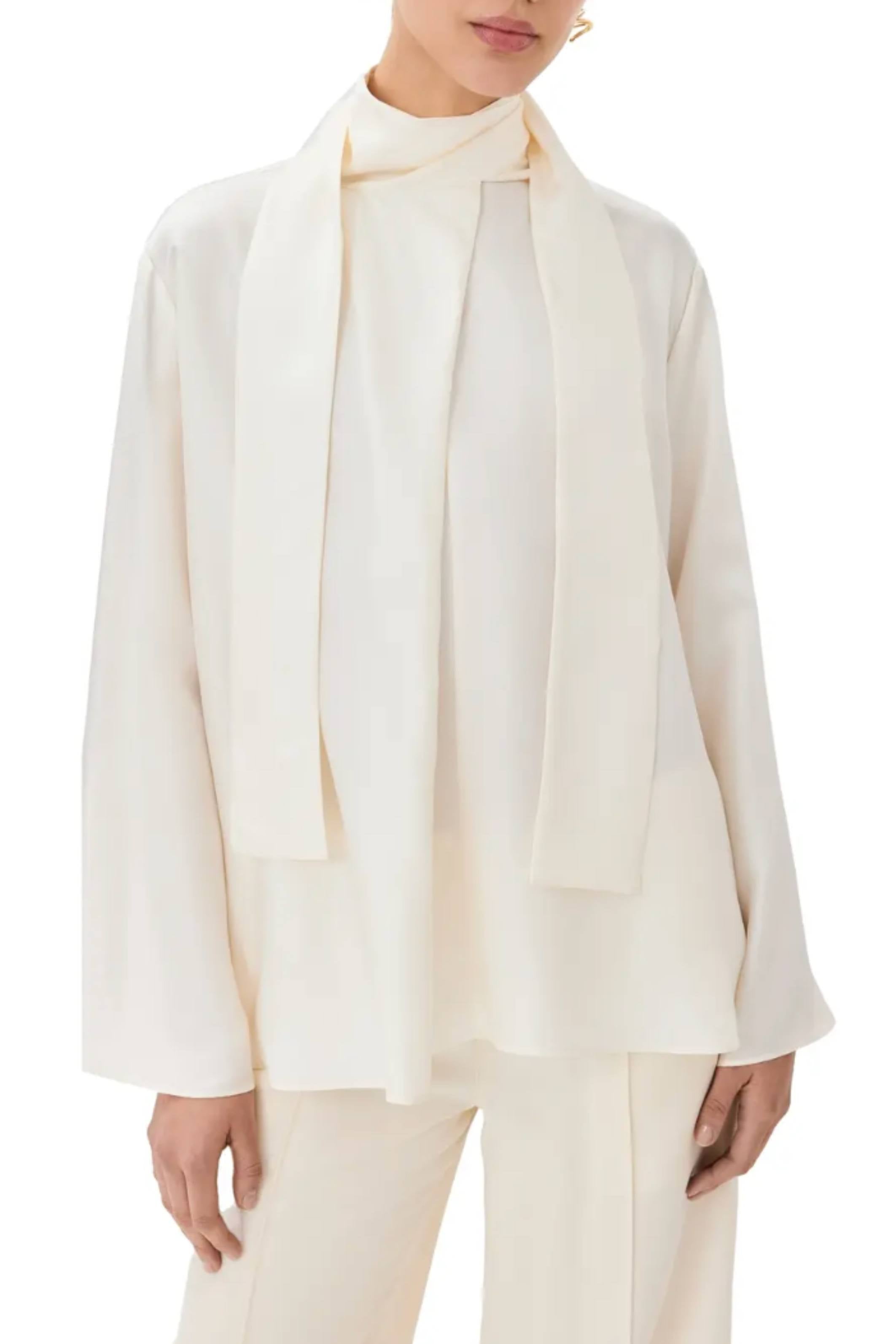 Silk Blouse with Sash