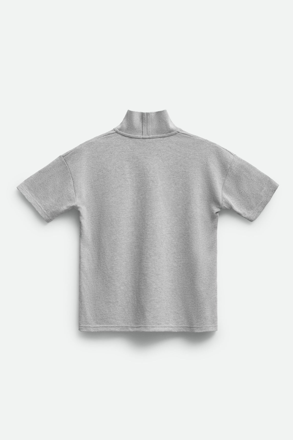 SQUARE NECK POLO (melange grey) - Bessette