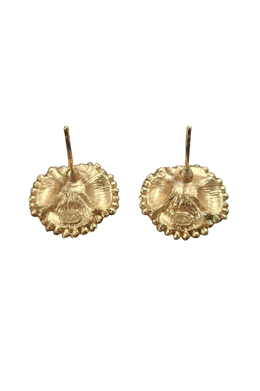 Chanel Classic CC Logo Camellia Pearl Earrings in Gold Metal