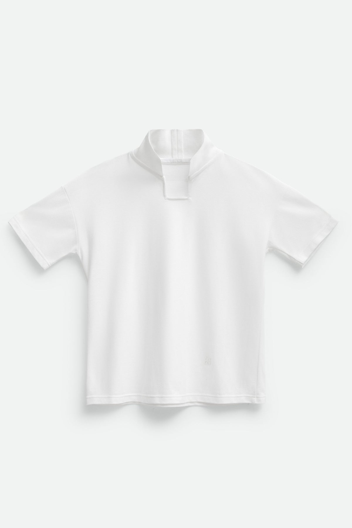 SQUARE NECK POLO (White) - Bessette