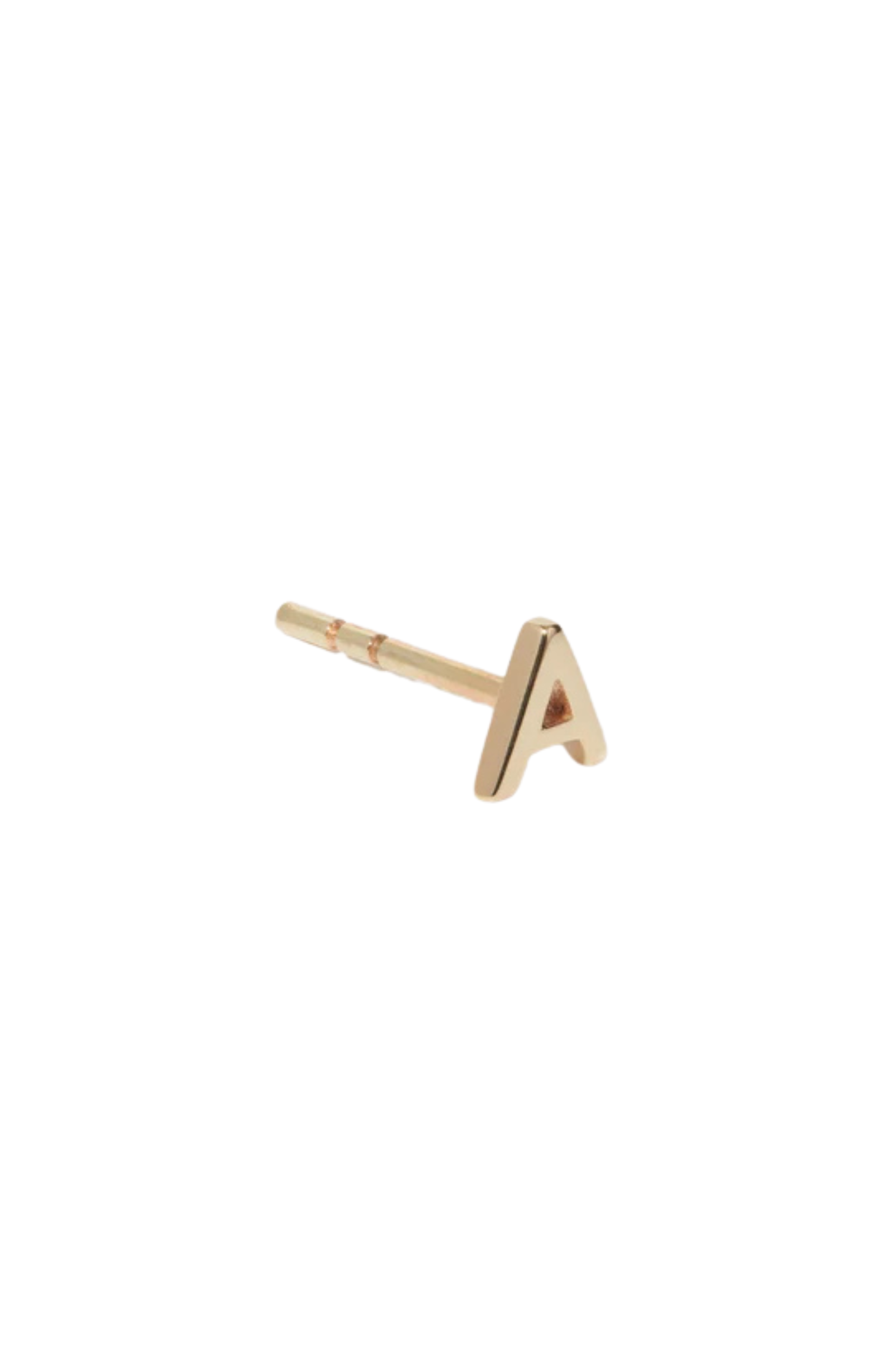 Solid Gold Alphabet Stud