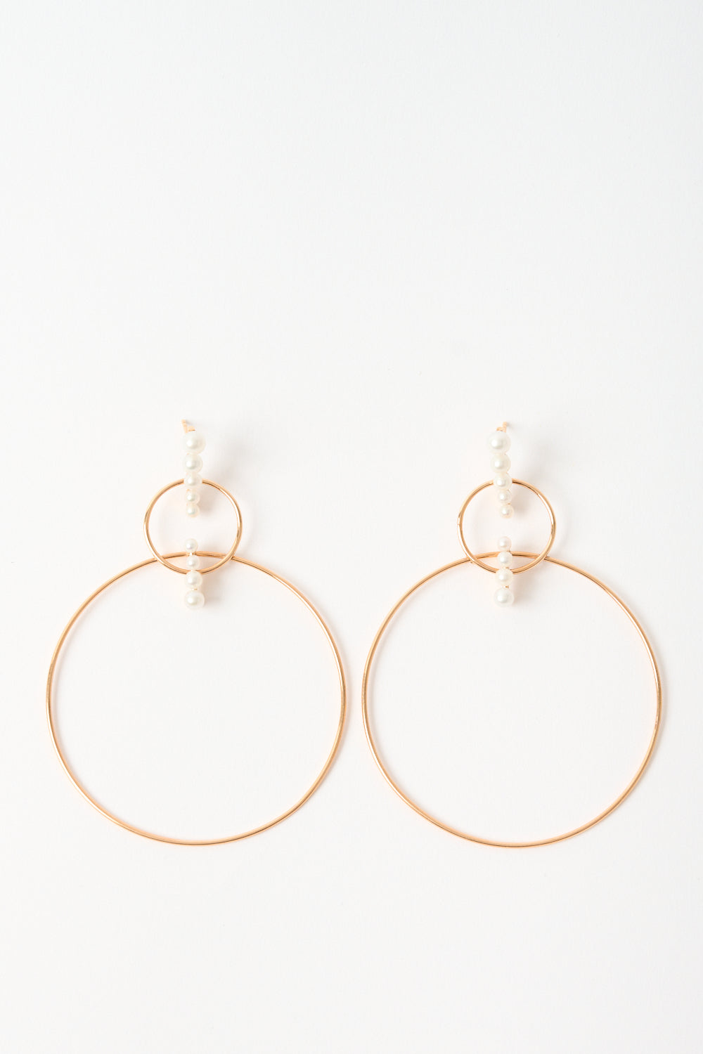 Серьги-обручи с двойным стержнем