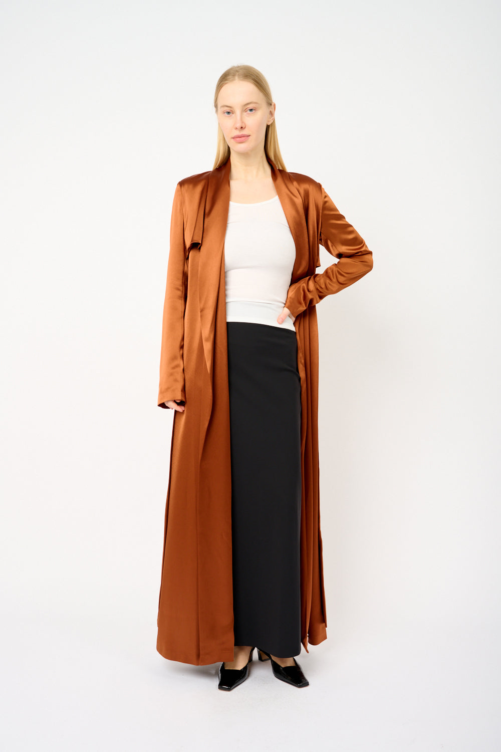 Satijnen trenchcoat