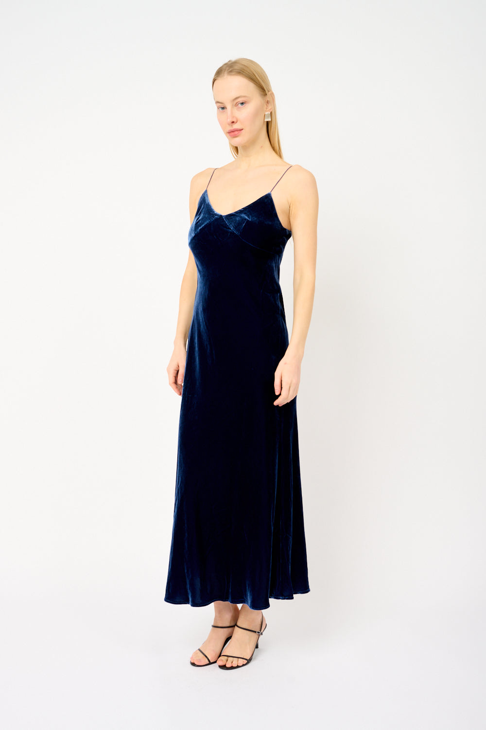 Alberta Kleid Samt Mitternacht