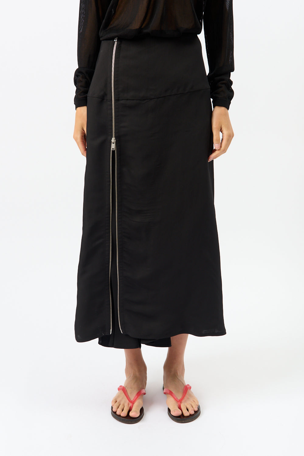 Saia Midi com fecho de correr Jil Sander
