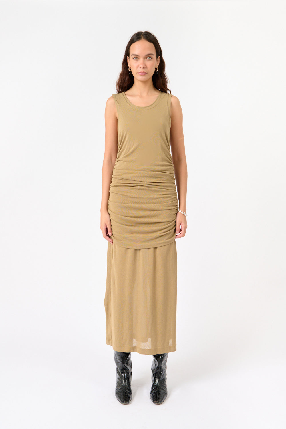 Romana Biscotti Layered Sheer Tank Dress