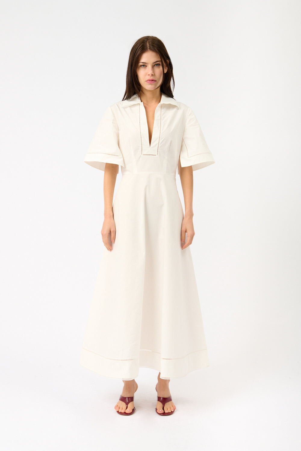 Róhe Ladder Embroidered Poplin Dress - Bessette
